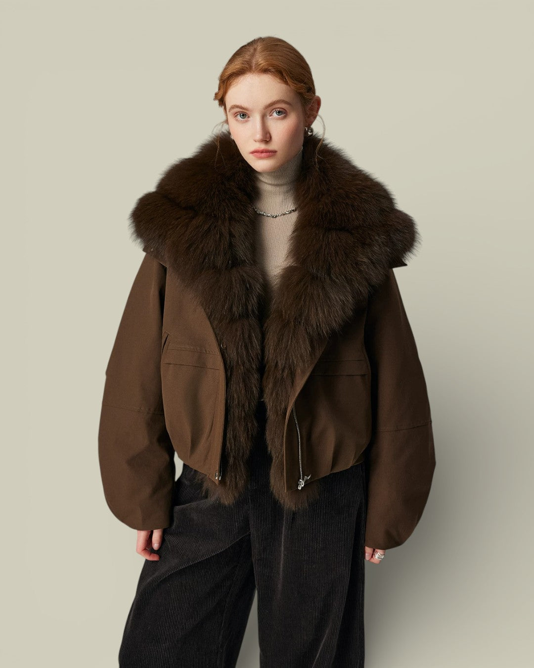 Hybriss "Nyx" Fox-Trimmed Aviator Parka