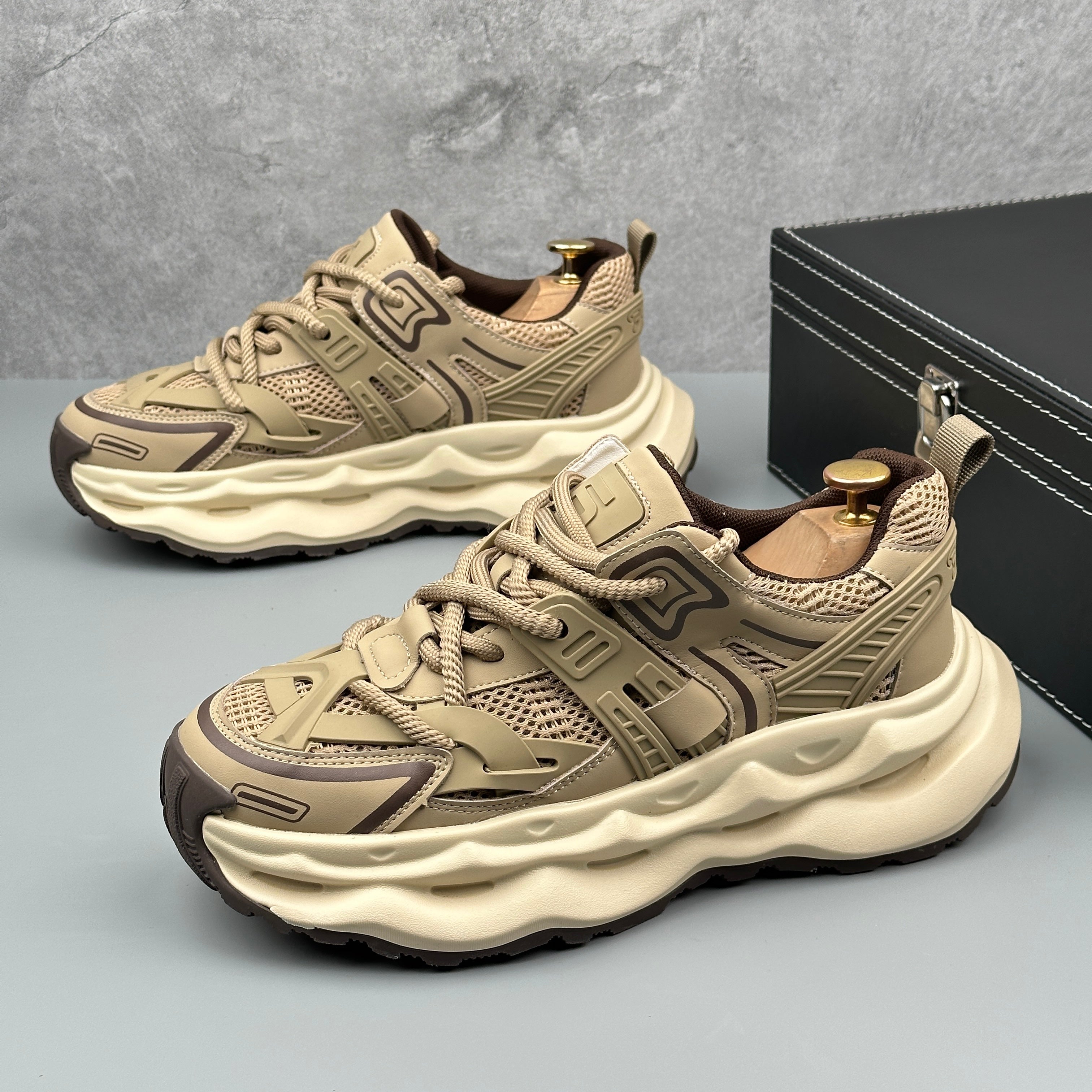 Hybriss Cabuncci WeaveCore Khaki– Youth Retro Dad Shoes