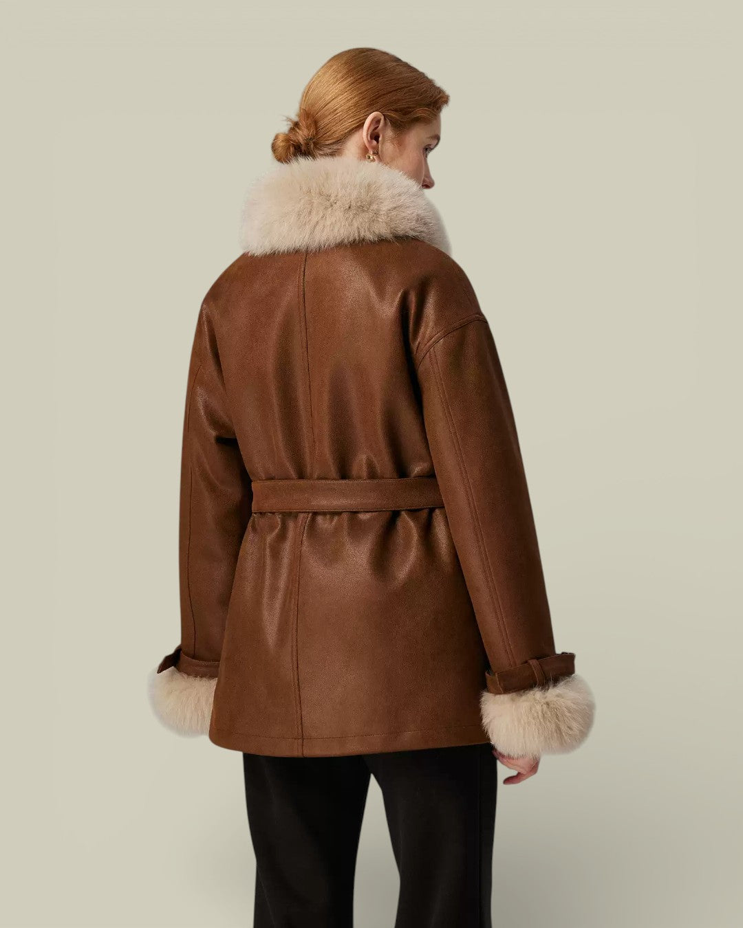Hybriss "Elysia" Mid-Length Fox-Trimmed Coat