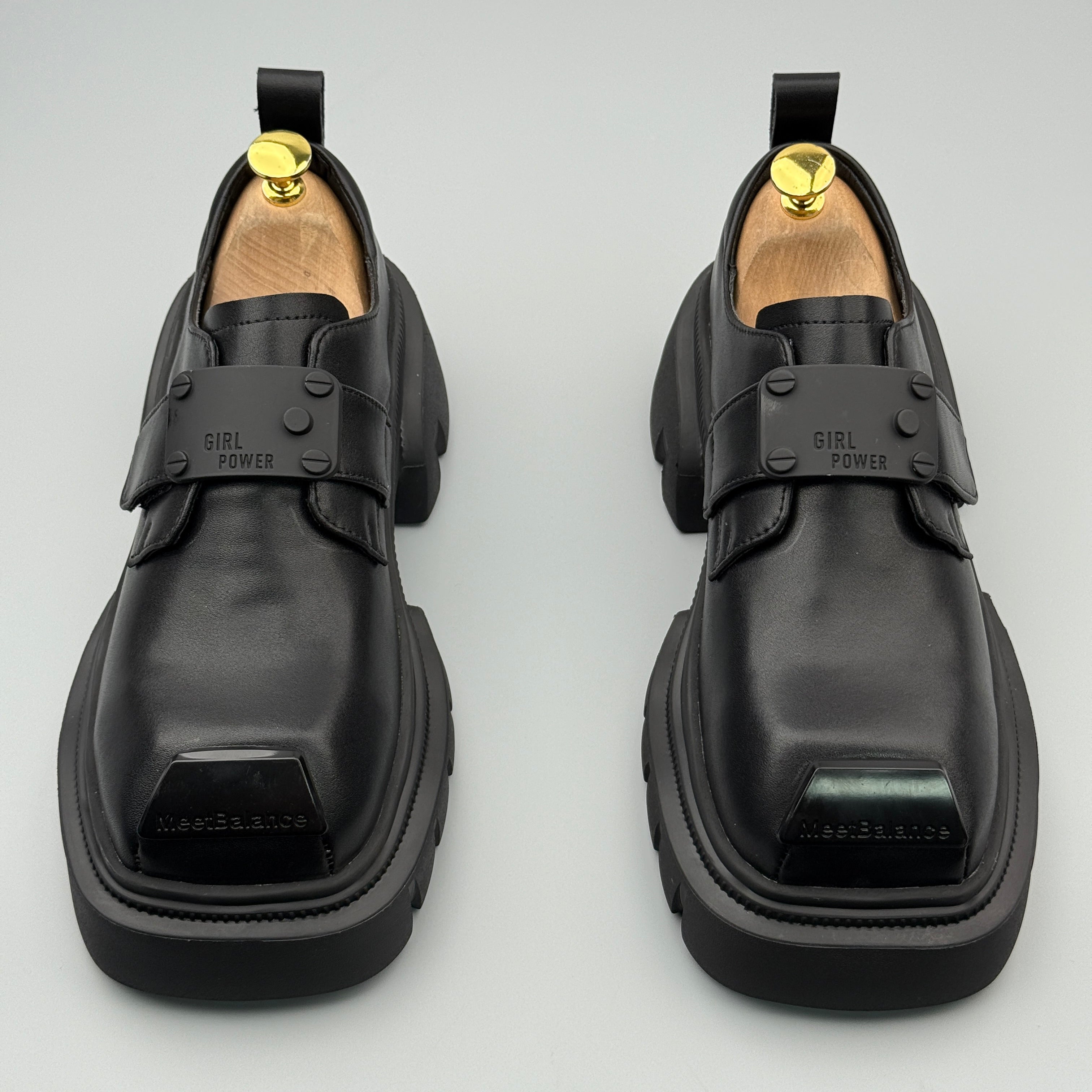 Hybriss Axis Black– Casual Leather Shoes