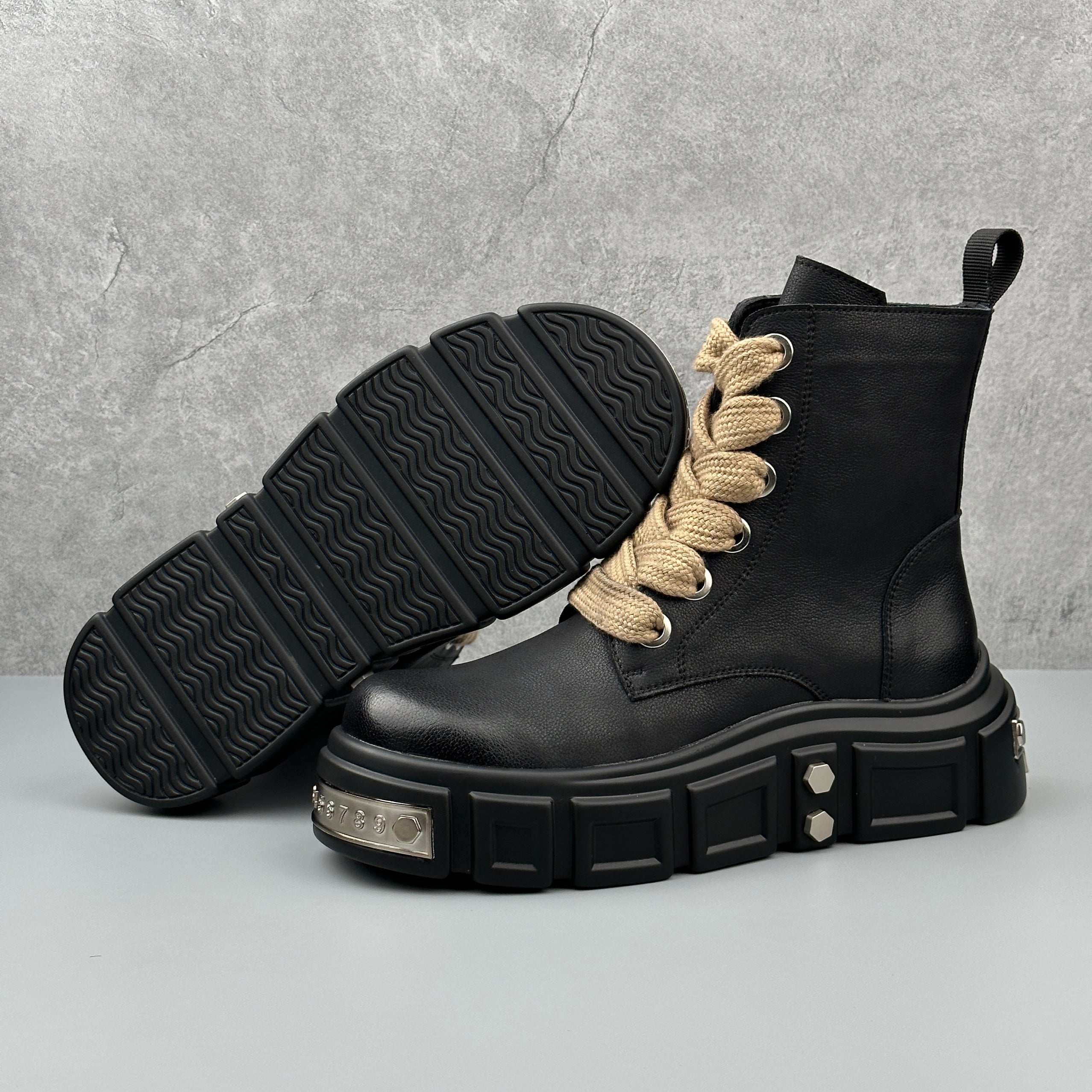 Hybriss Ironclad– Martin Boots with Rivet Detail