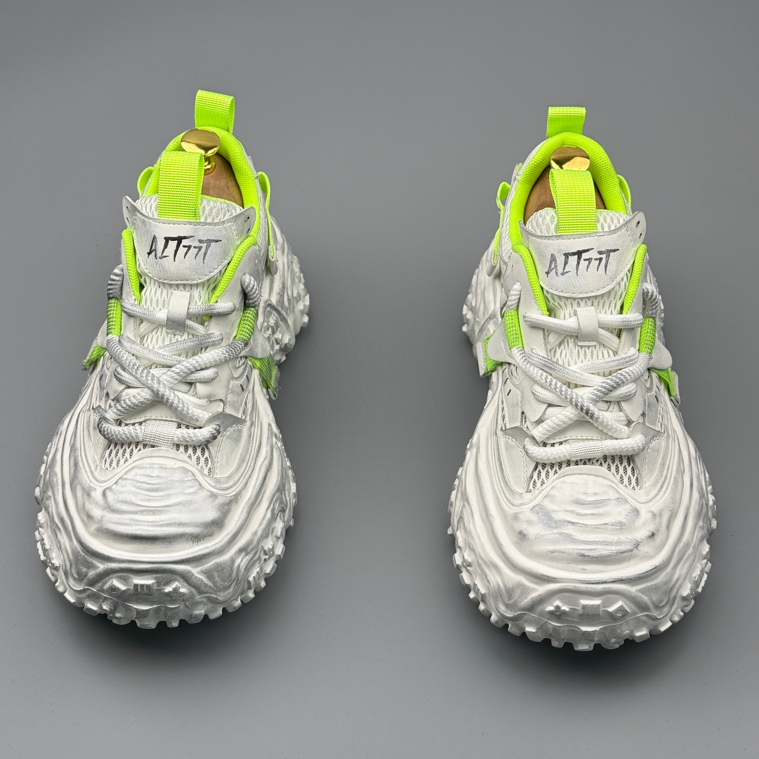 Hybriss DailyPlain White Green– Retro Dad Shoes