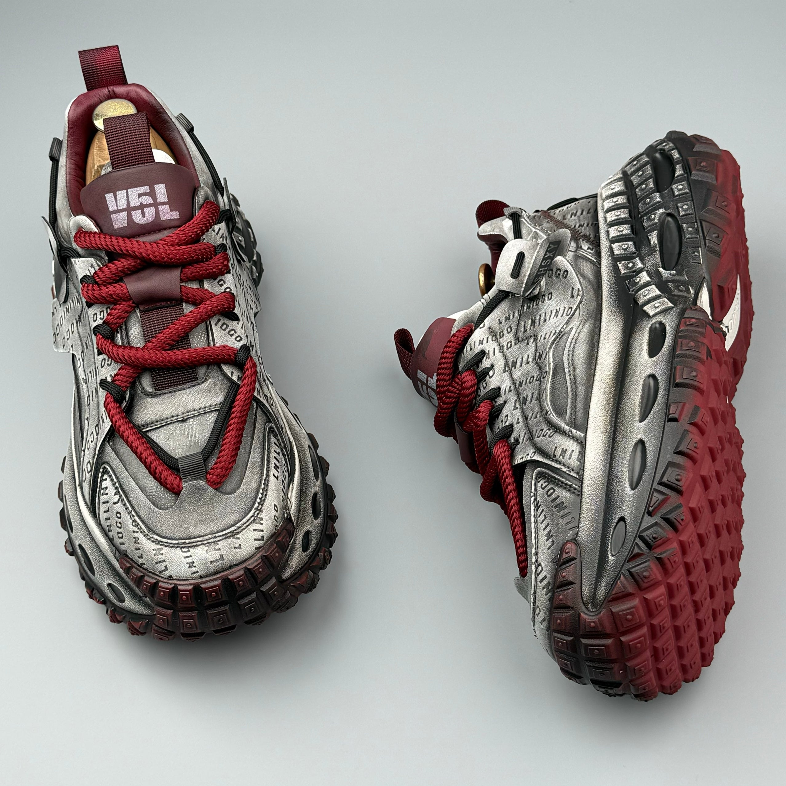 Hybriss OldWeave Black Red– Retro Dad Shoes