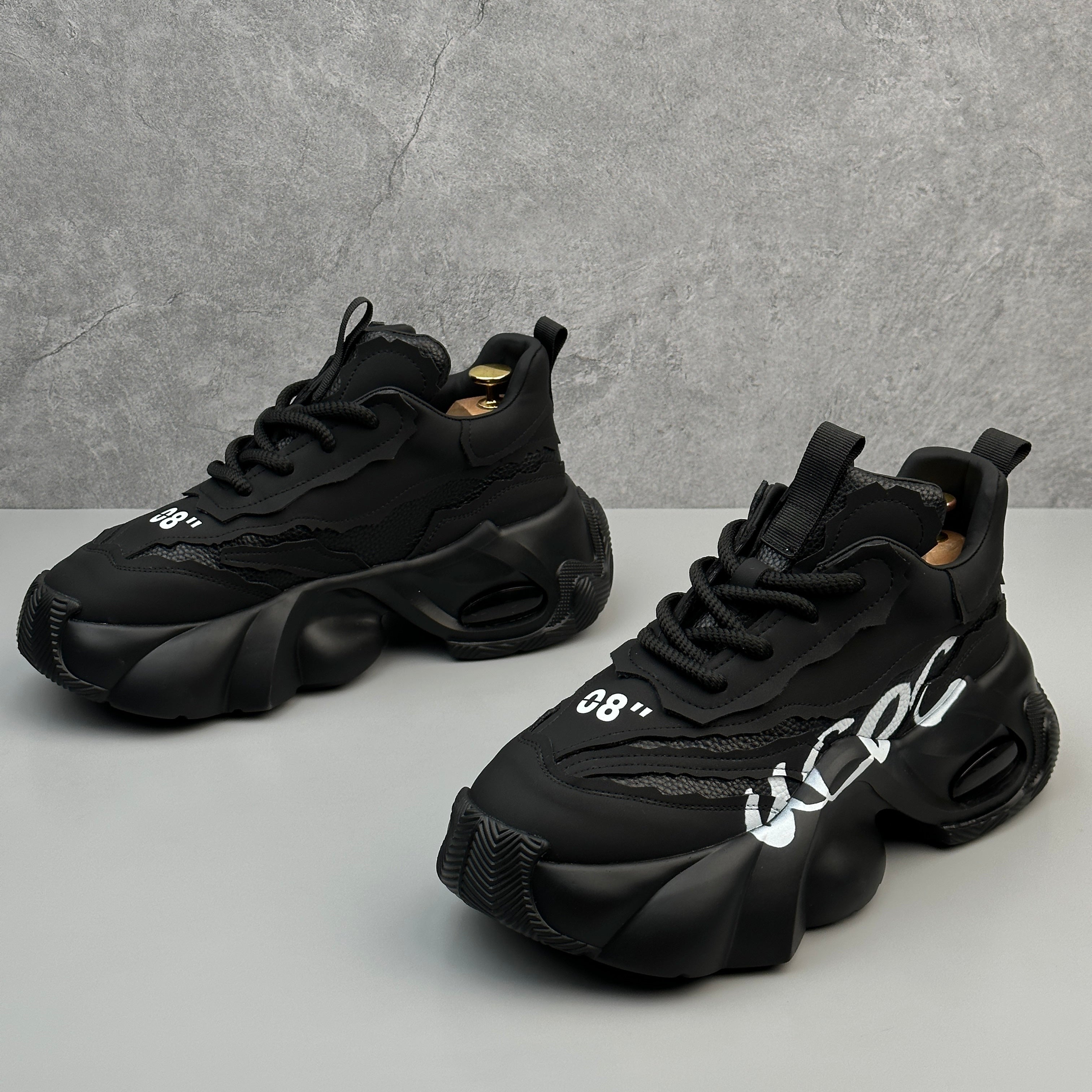 Hybriss Cabuncci SpliceRise Black– Sporty Dad Shoes