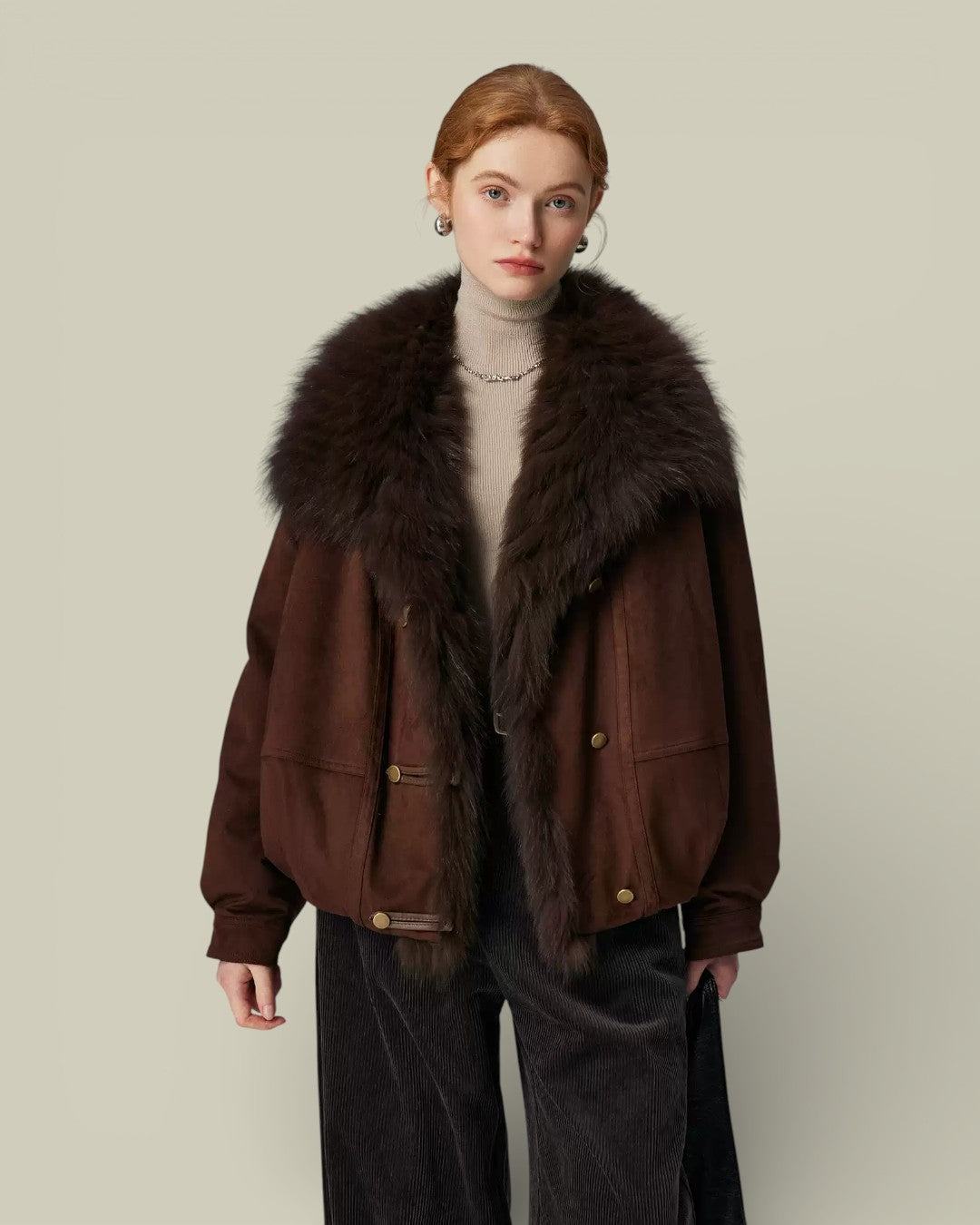 Hybriss "Vesper" Fox-Collared Heritage Coat