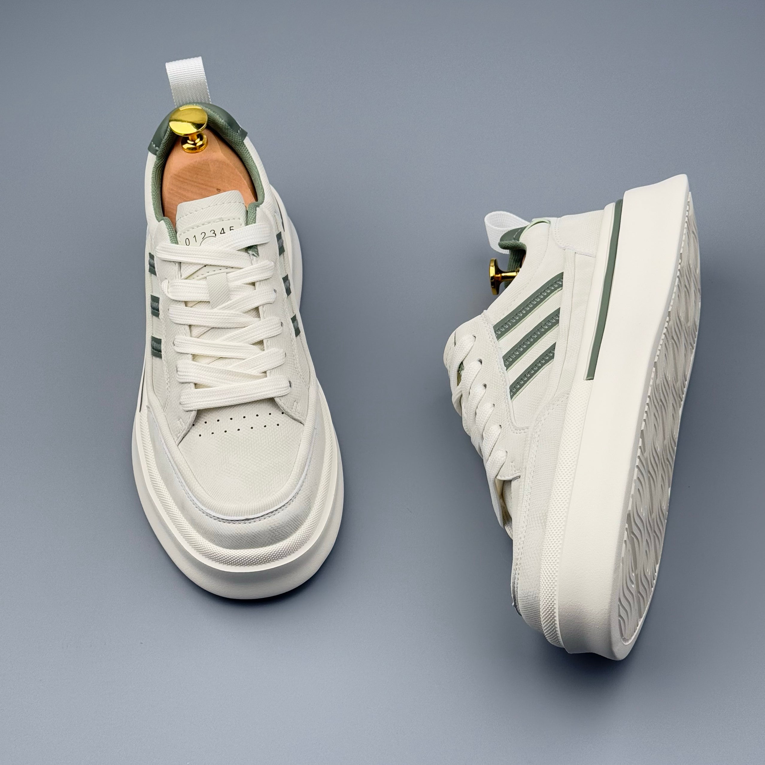 Hybriss BeigeCore Gray– Stoff & PU Sneakers