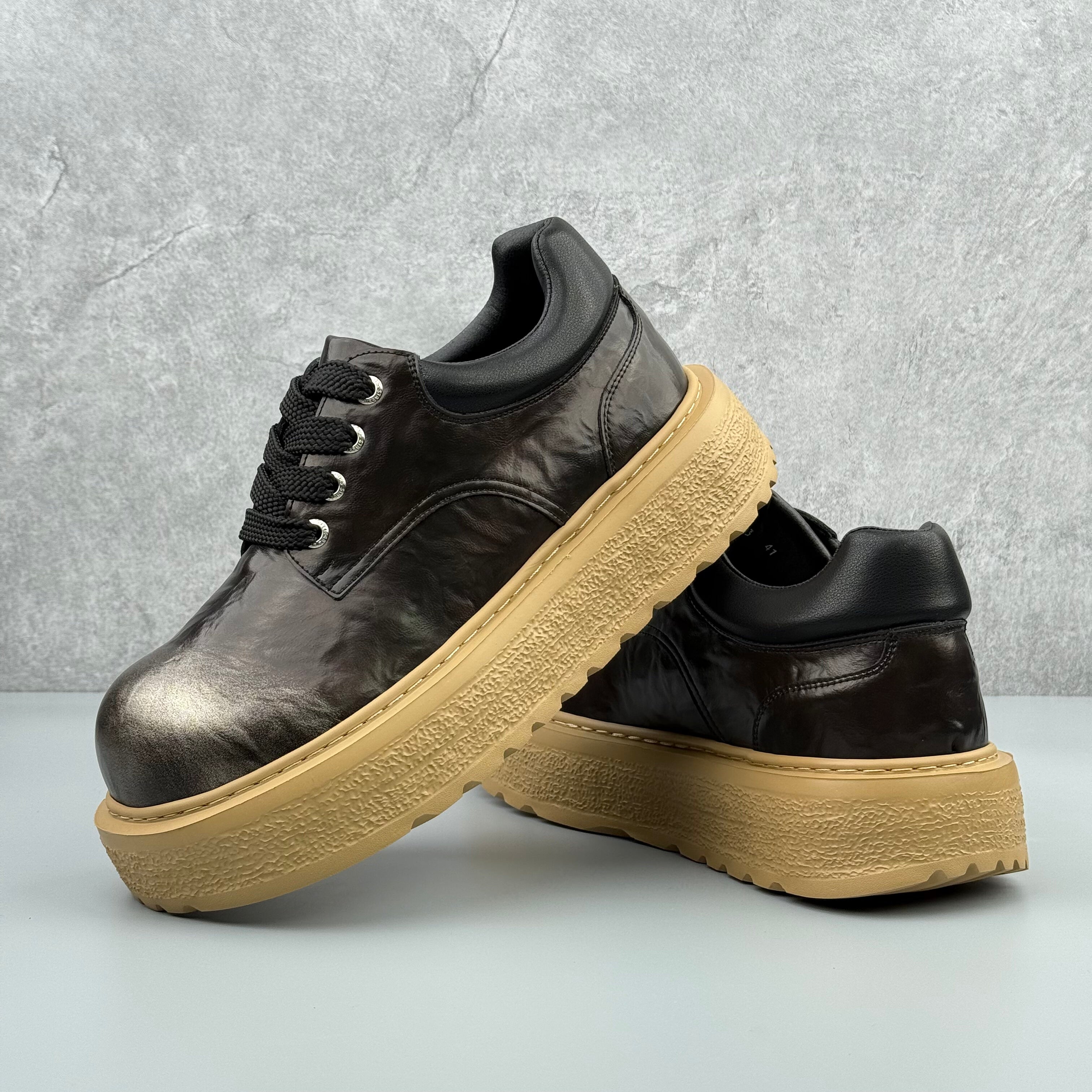 Hybriss MicroMartin Black– Short‑Tube Microfiber Leather Martin Boots