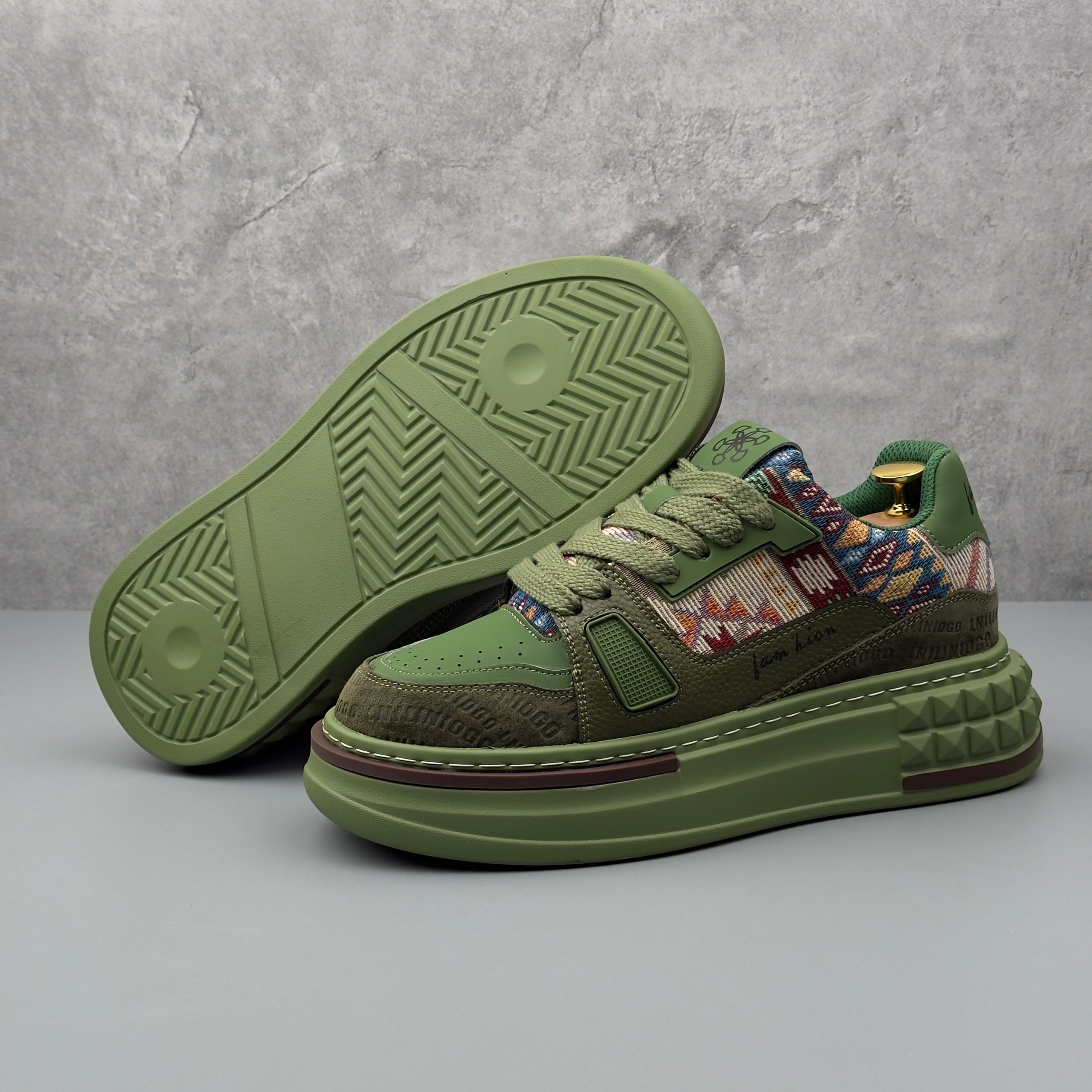 Hybriss EmbroStitch Green– Stoff & Mischmaterial Sneakers