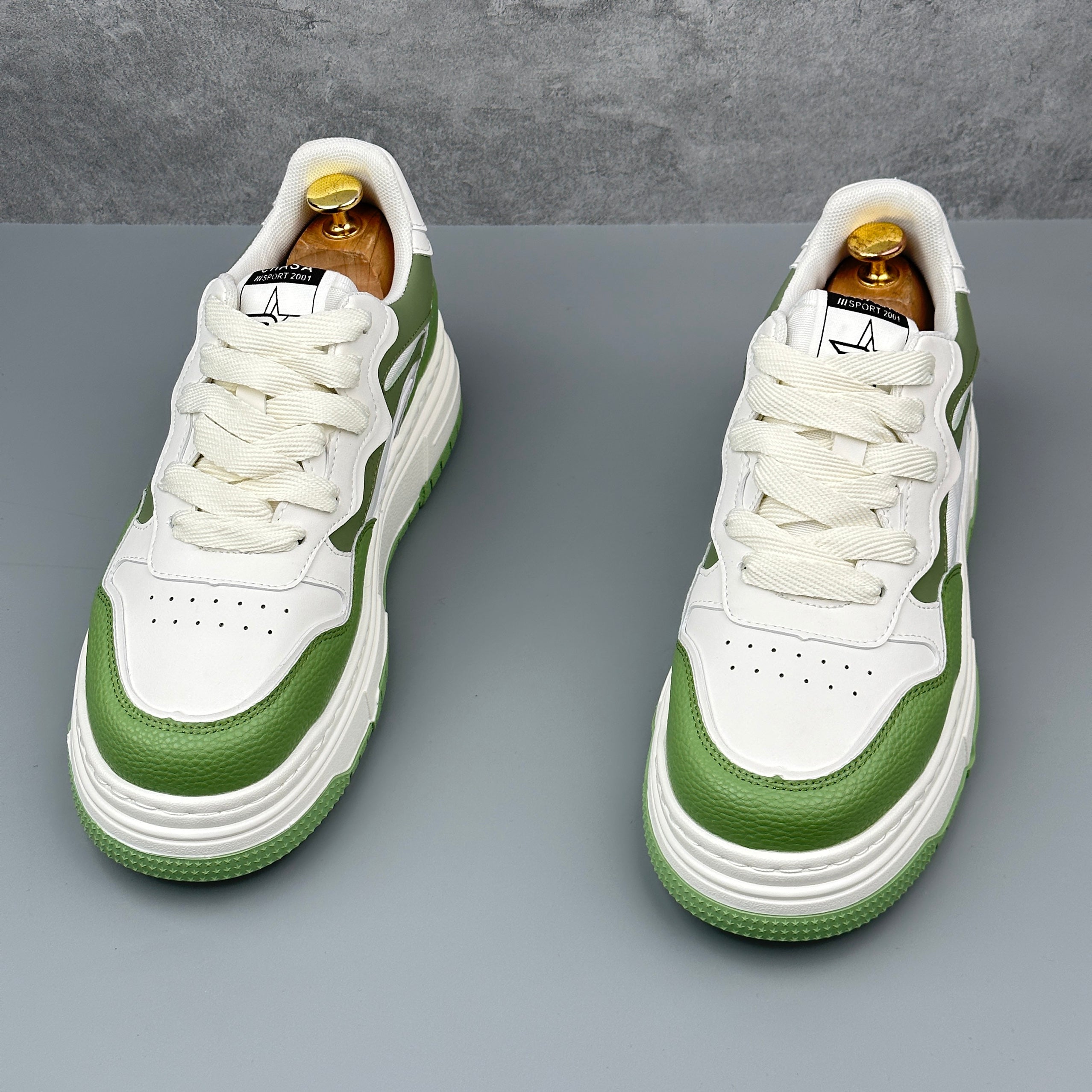 Hybriss StitchTrend Green– Mikrofaserleder Sneakers