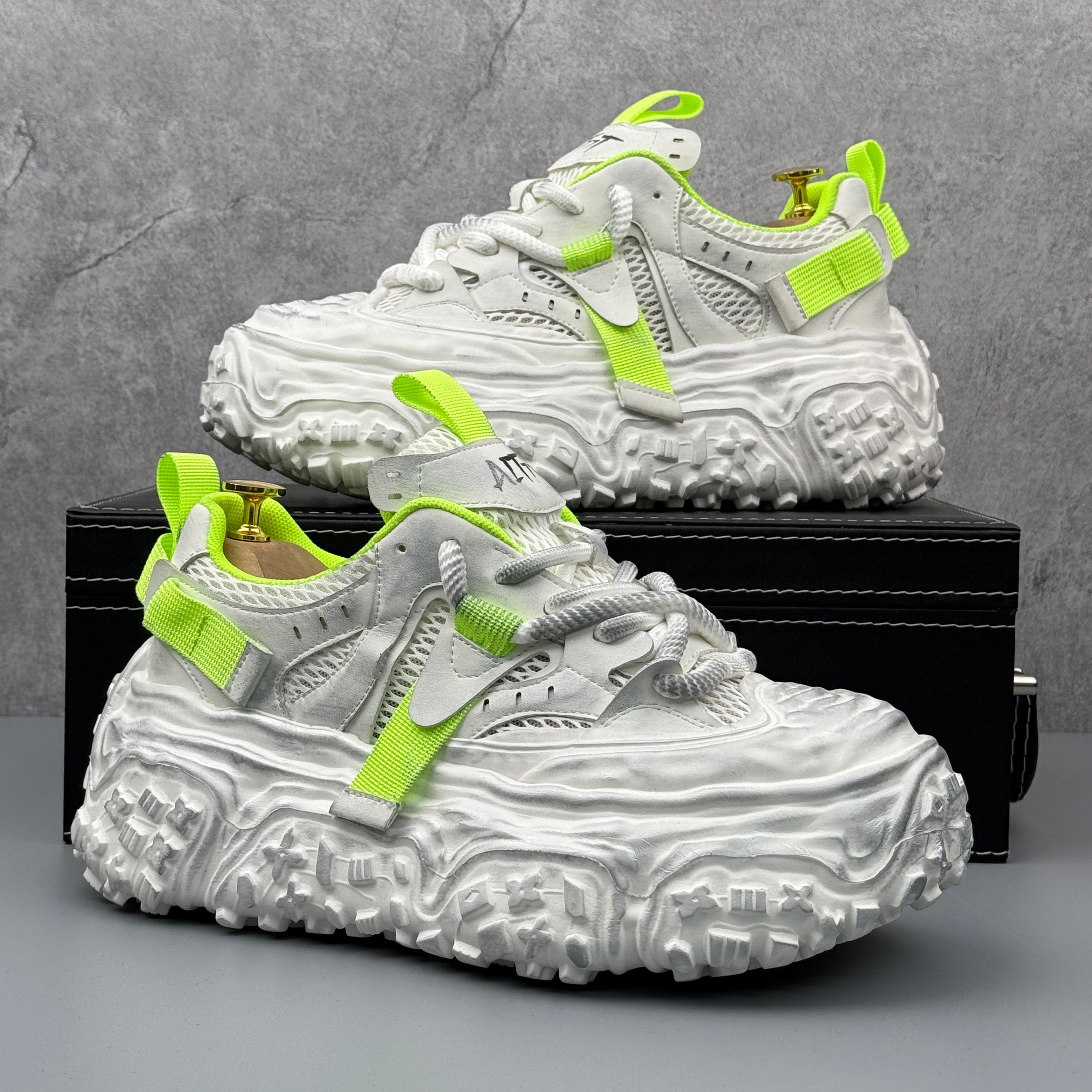 Hybriss DailyPlain White Green– Retro Dad Shoes