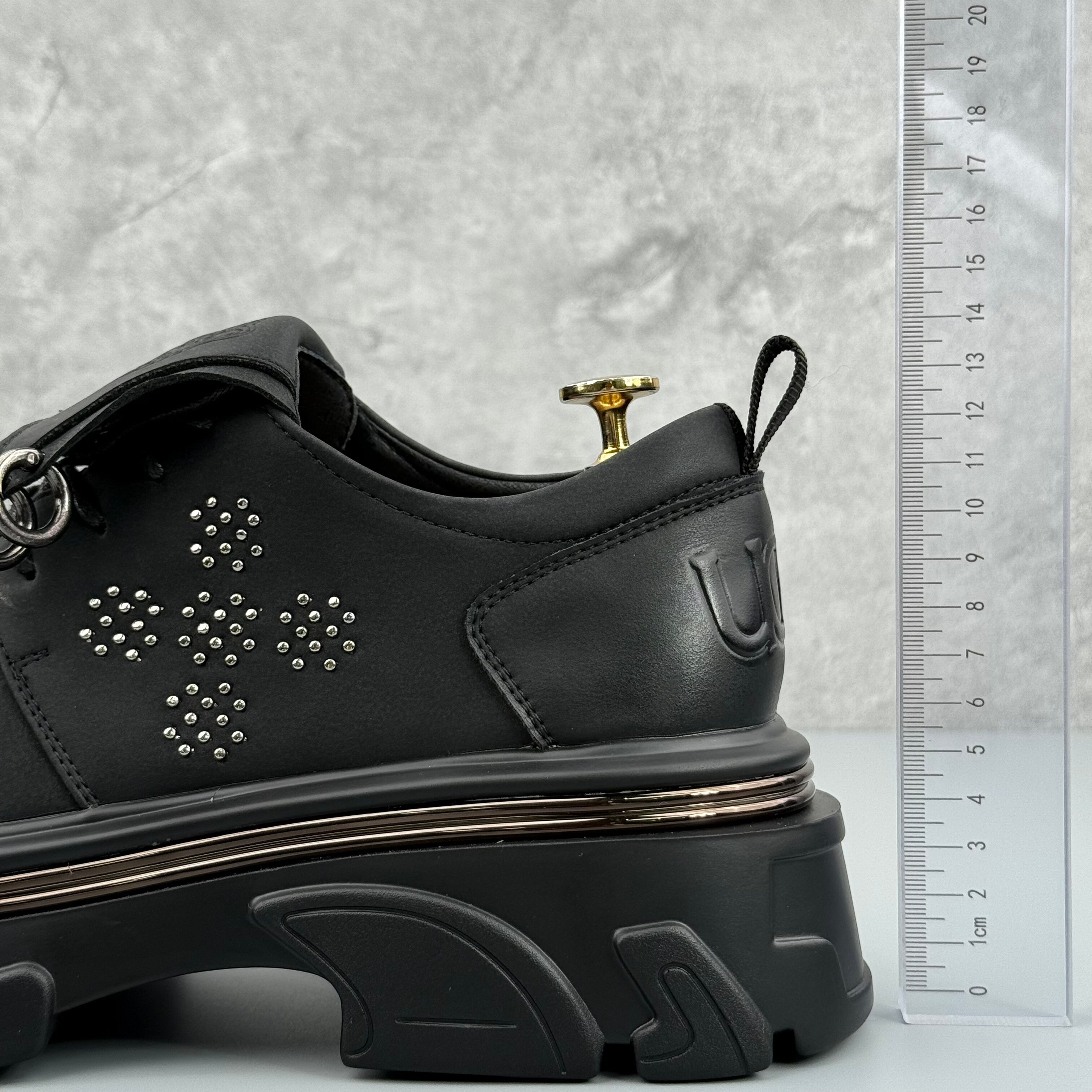 Hybriss Stitched Edge Black– Youth Casual Leather Shoes