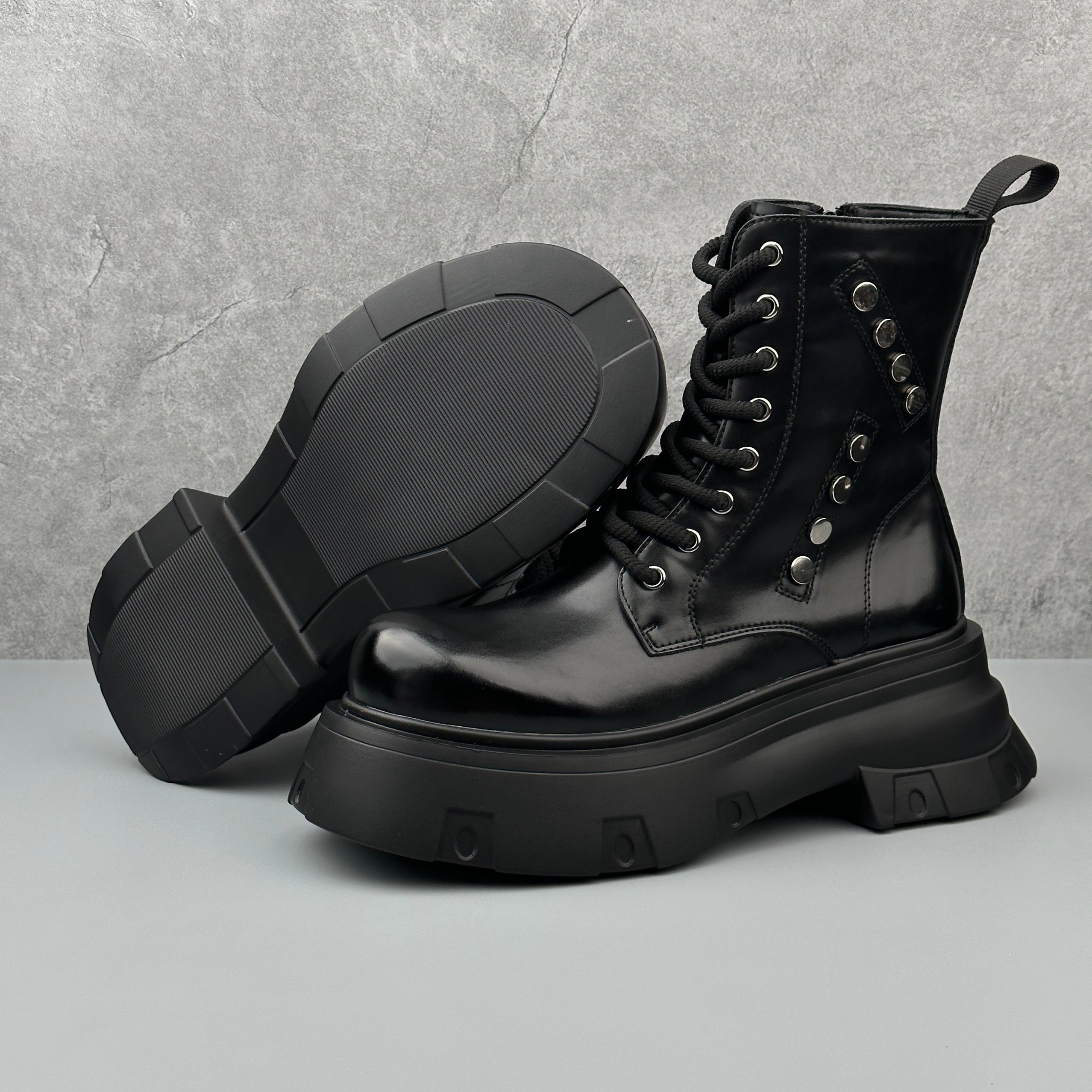 Hybriss Dominion– Martin Boots with Rivet Detail