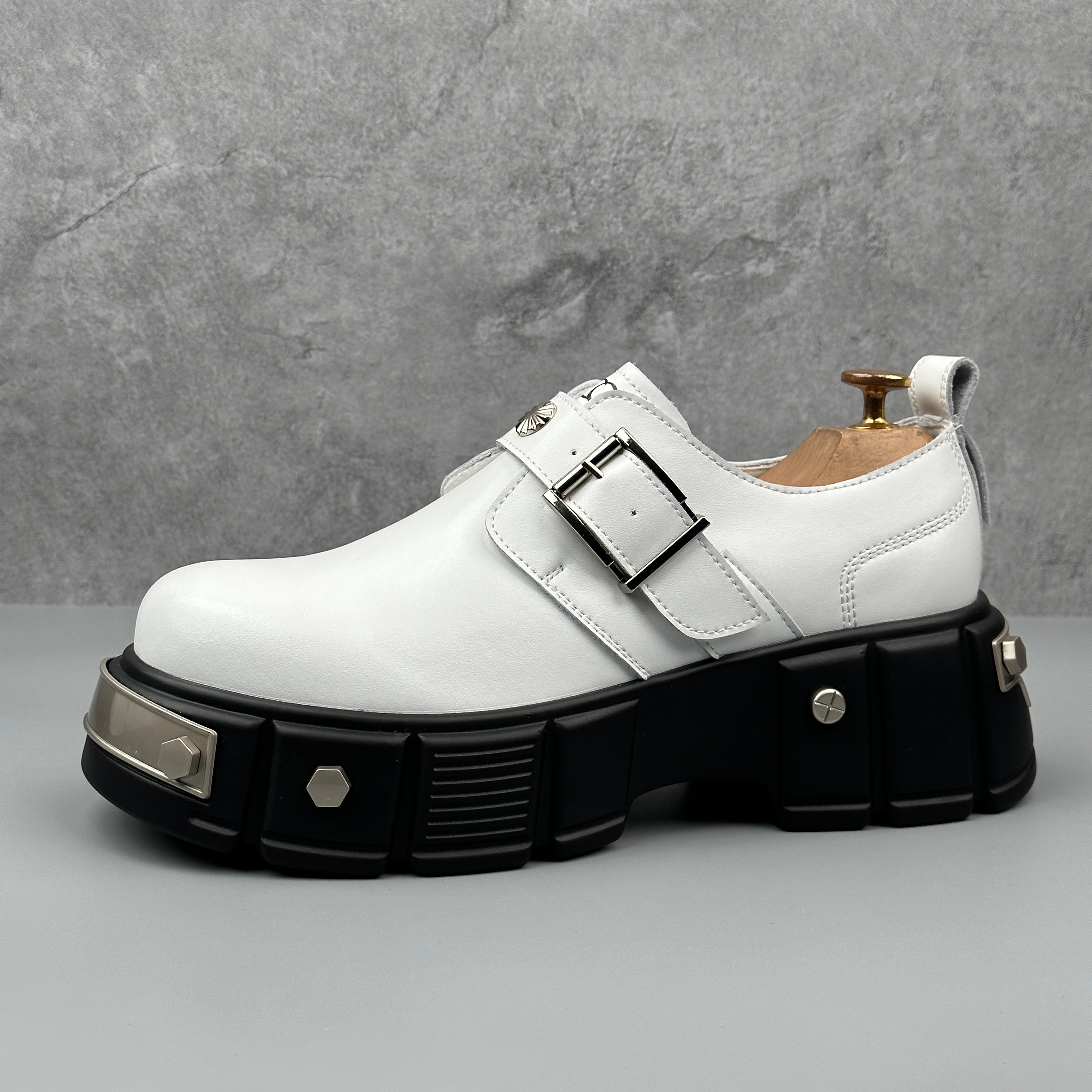 Hybriss Ironstride White– Casual Leather Shoes