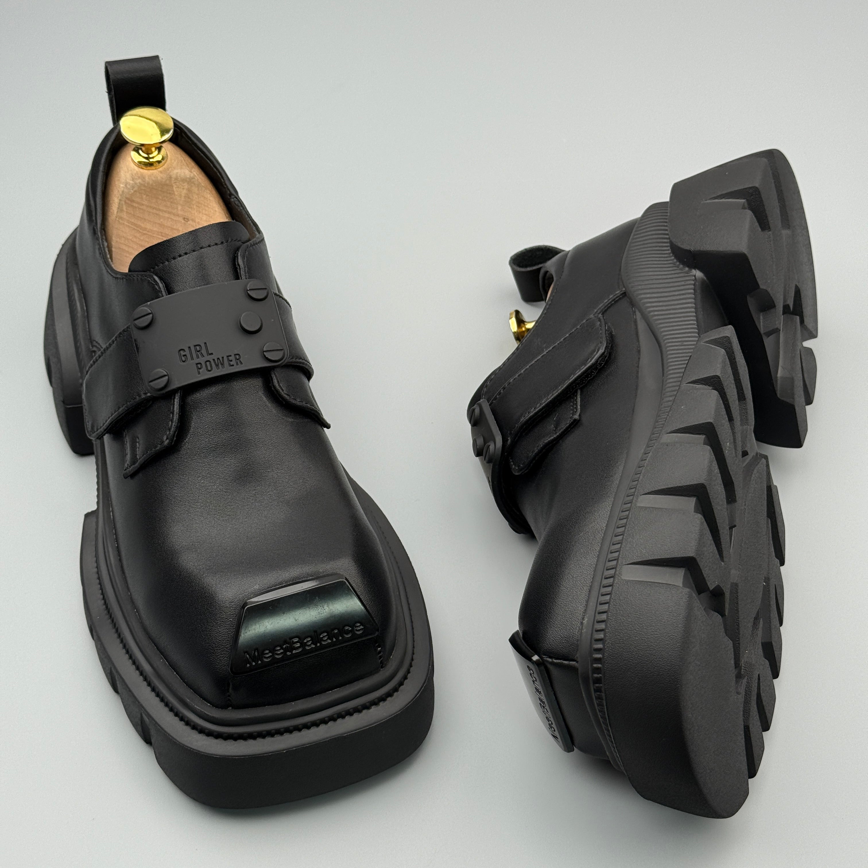 Hybriss Axis Black– Casual Leather Shoes