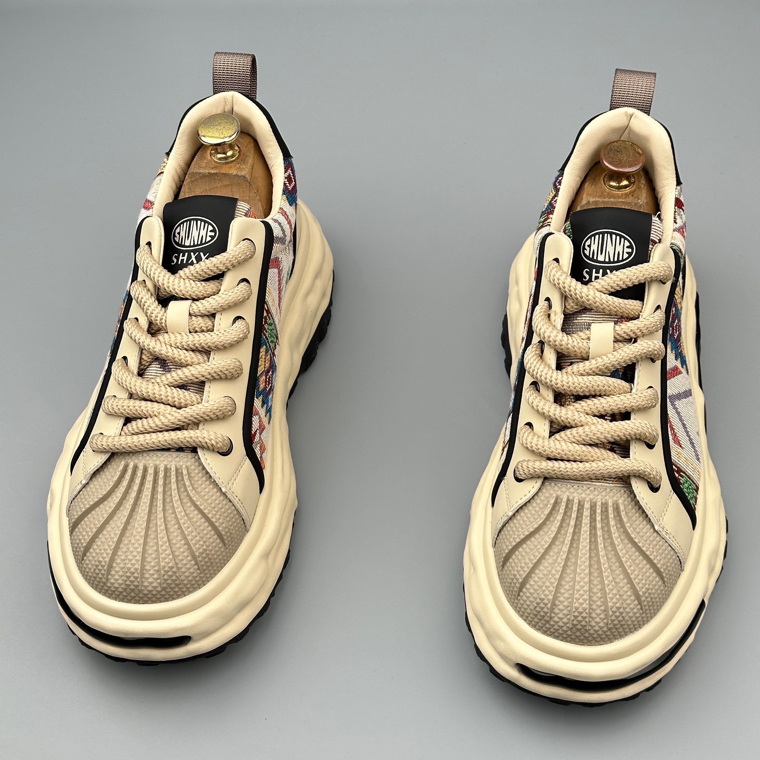 Hybriss VintageStitch – PU & Mikrofaserleder Sneakers