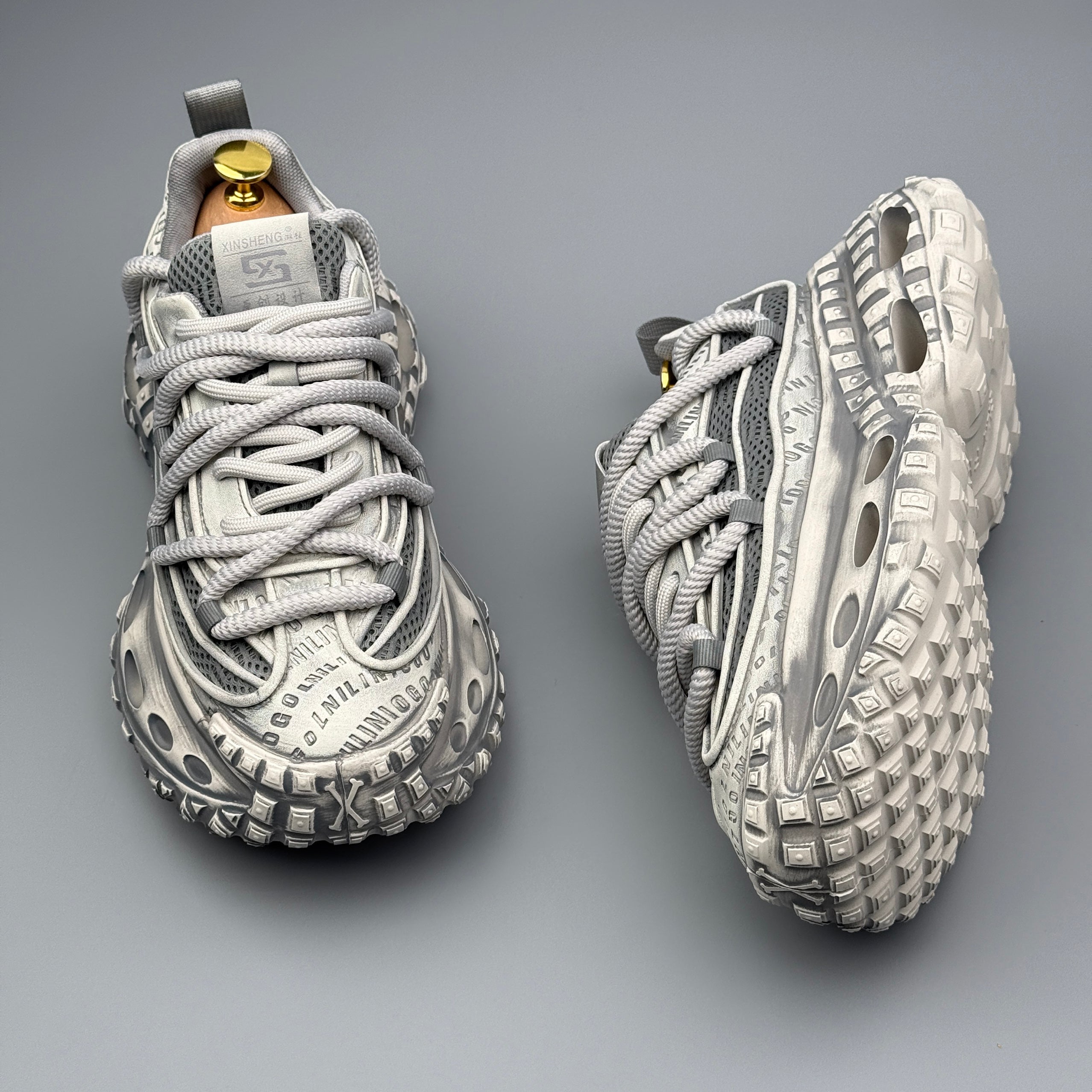 Hybriss RetroWeave White Gray– Retro Dad Shoes