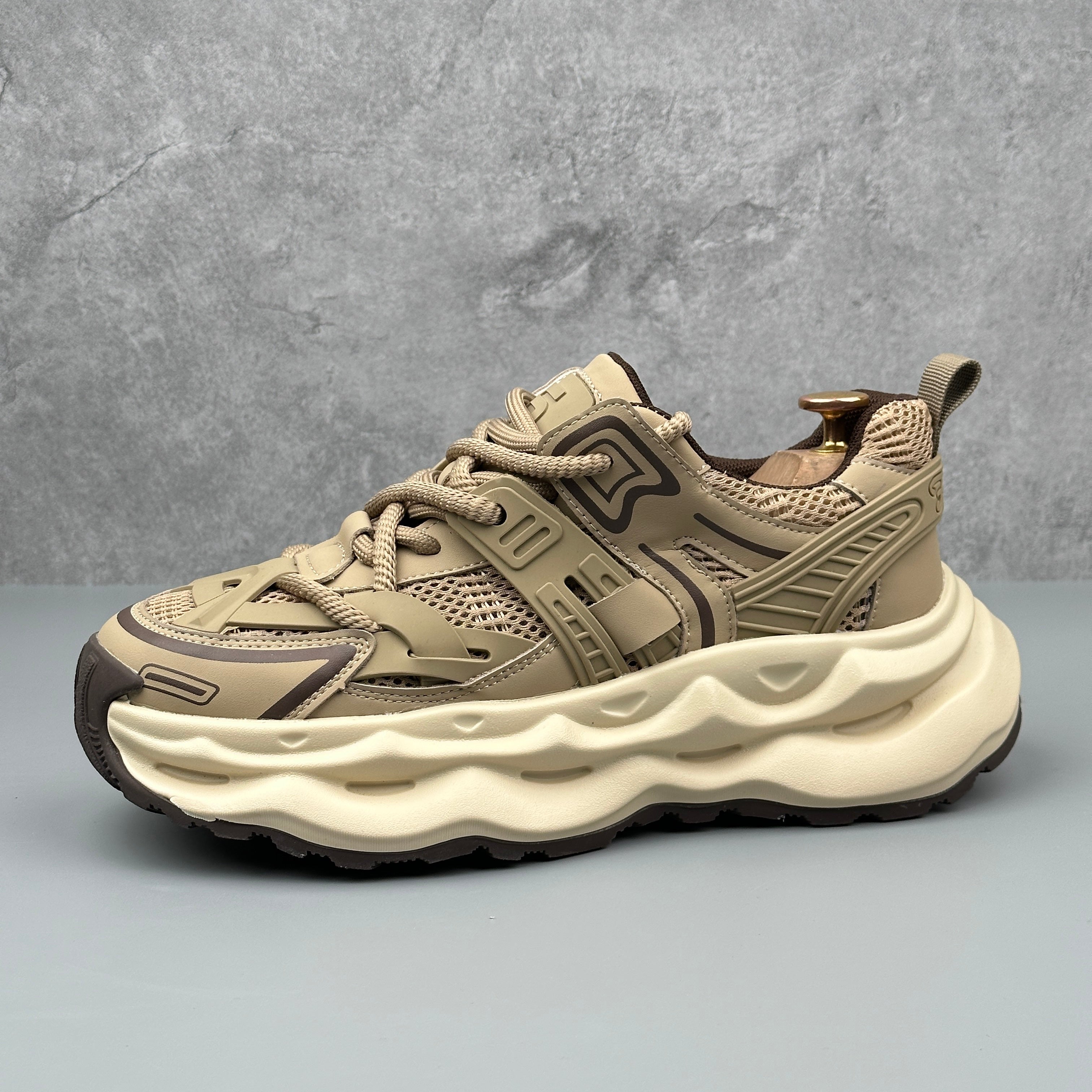 Hybriss Cabuncci WeaveCore Khaki– Youth Retro Dad Shoes