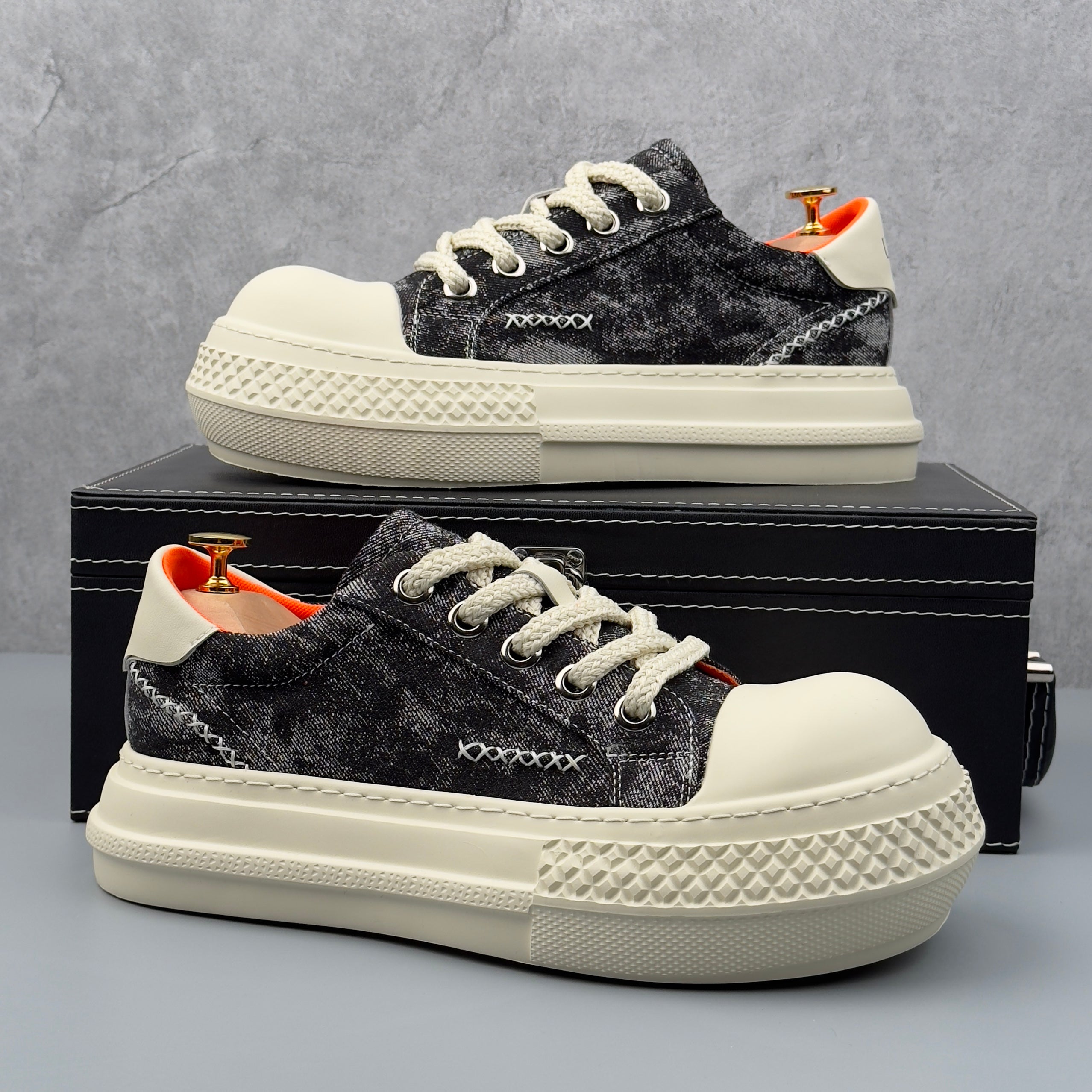 Hybriss DenimStitch – PU & Denim Sommer-Sneakers