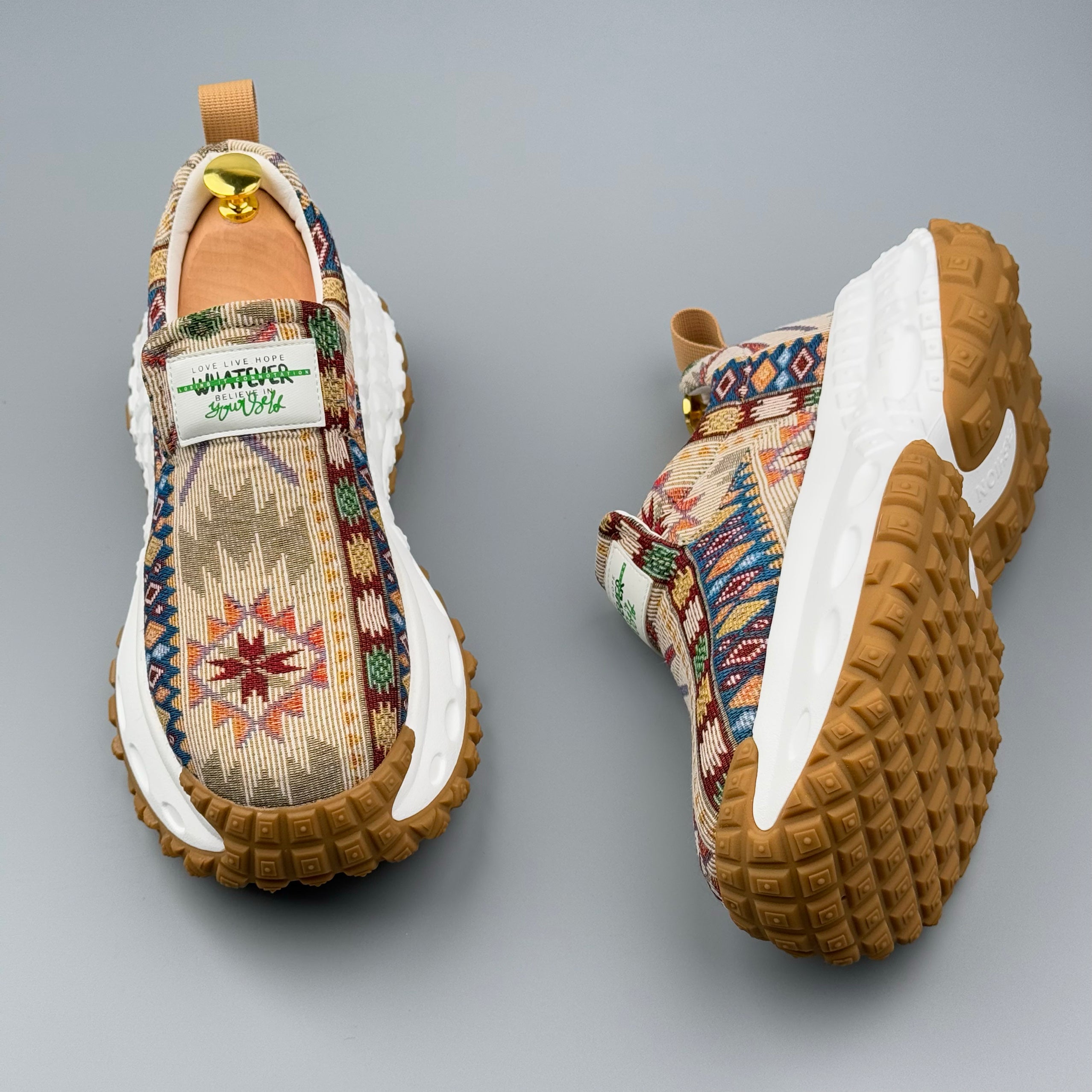 Hybriss Vnnsijie EmbroAir Yellow– Sporty Casual Slip-On Shoes