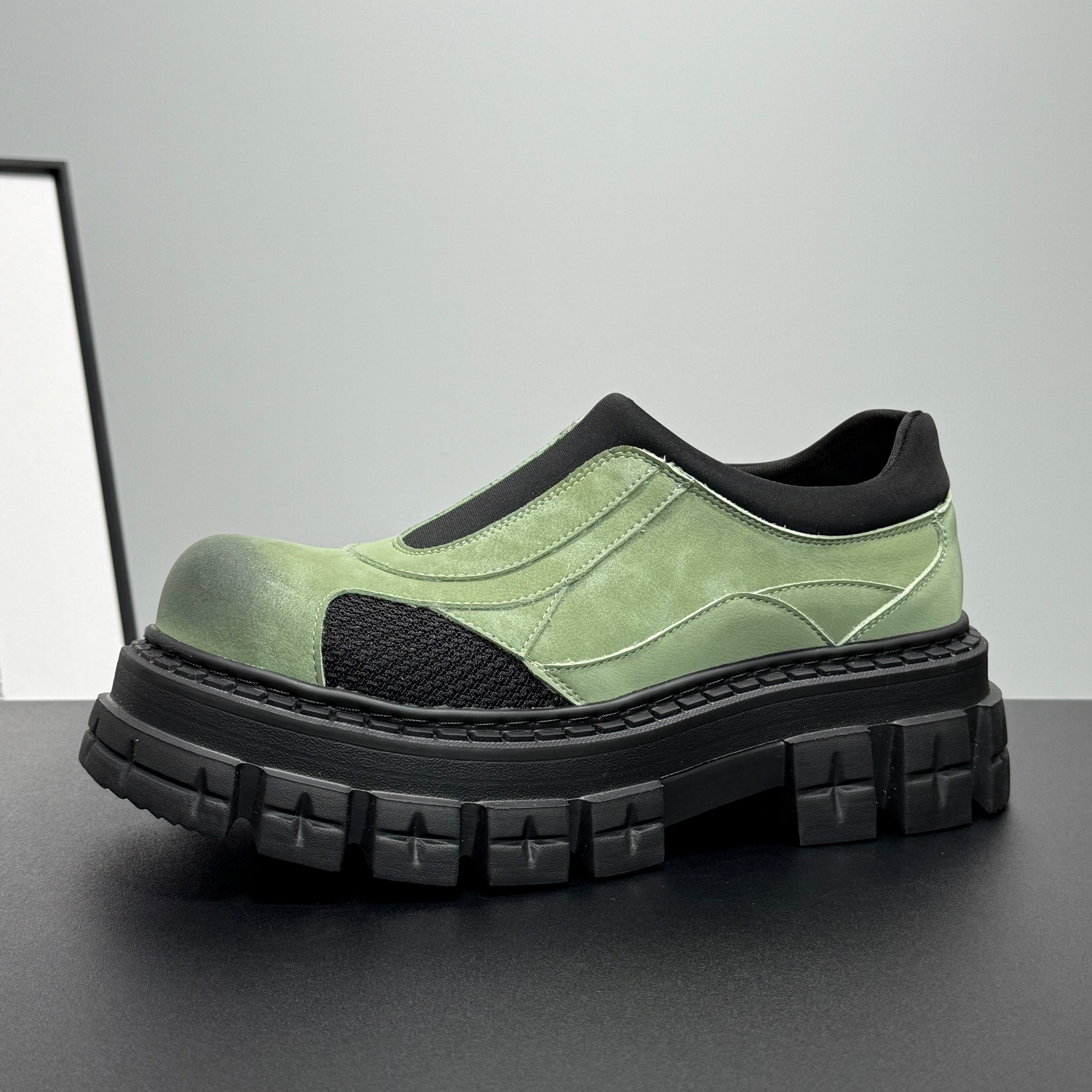 Hybriss Vertex Green– Youth Casual Leather Shoes