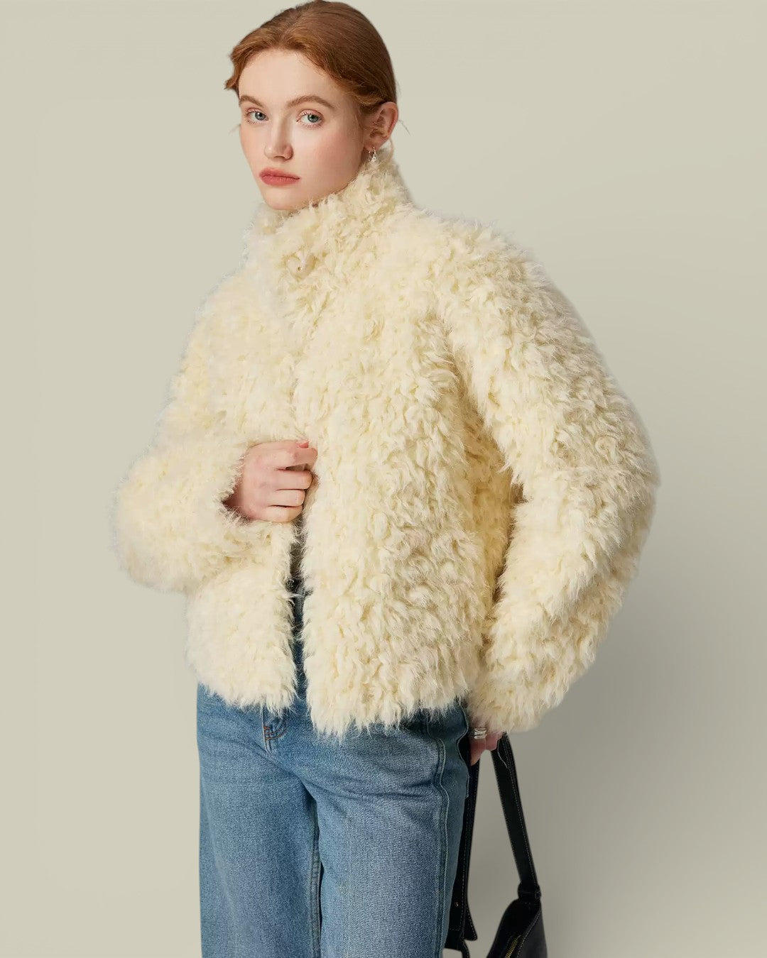 Hybriss "Elara" Industrial-Edge Eco-Fur Jacket