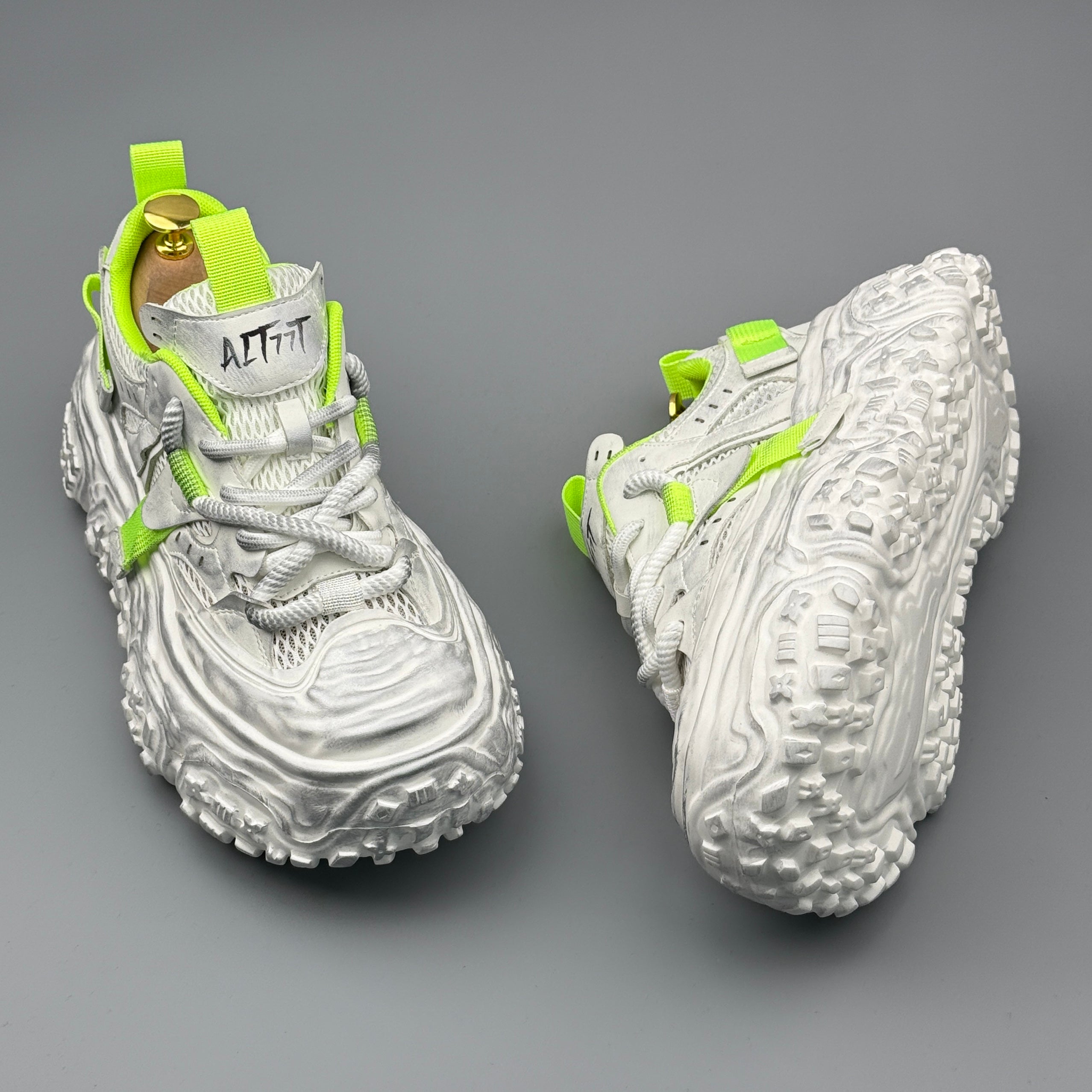 Hybriss DailyPlain White Green– Retro Dad Shoes