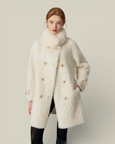 Hybriss "Lumina" Double-Breasted Wool Coat