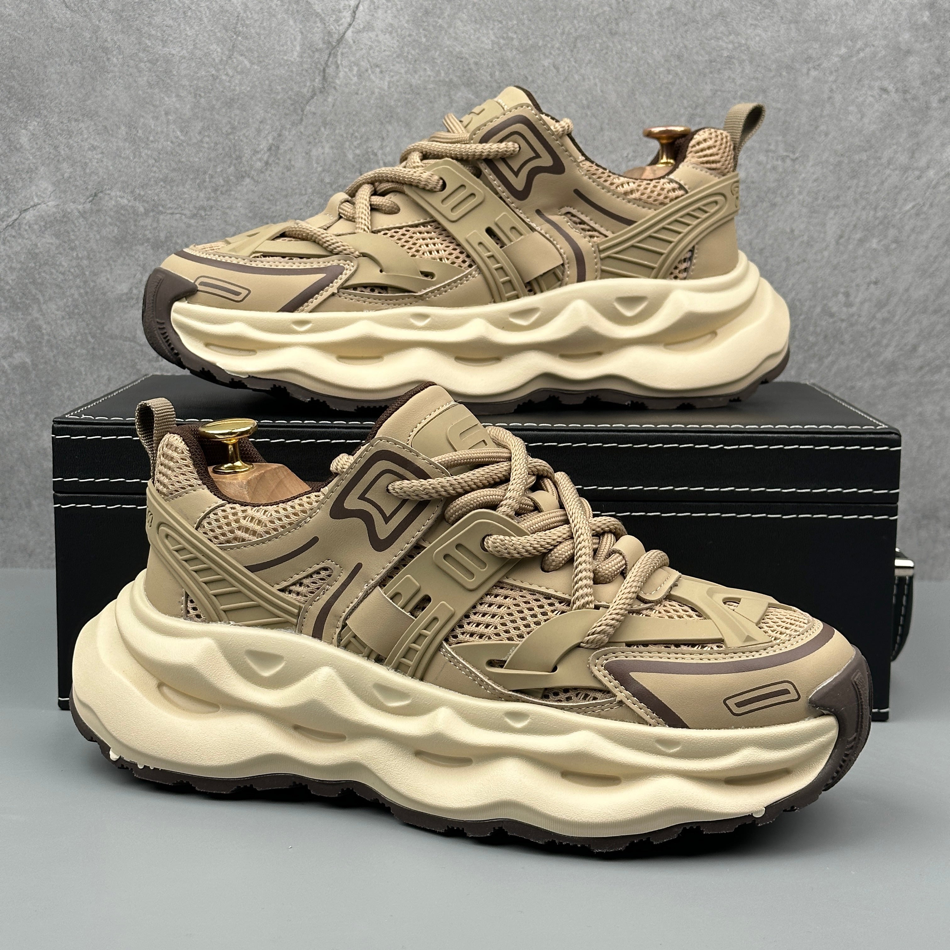 Hybriss Cabuncci WeaveCore Khaki– Youth Retro Dad Shoes