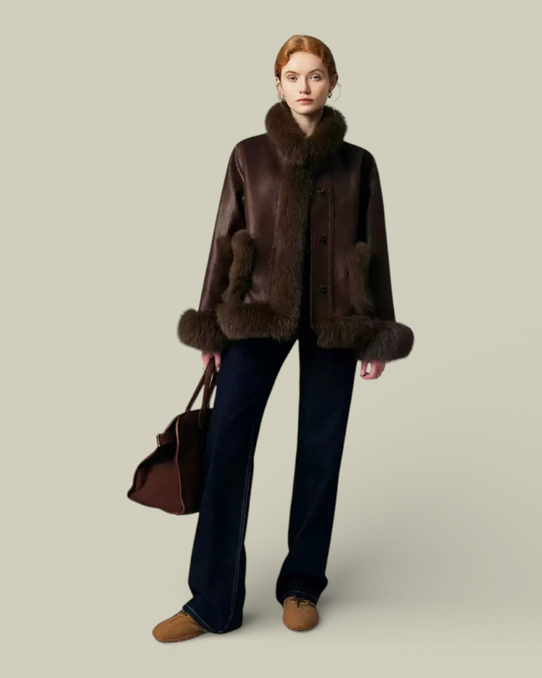 Hybriss "Lyra" Pure-Fox Round Neck Coat