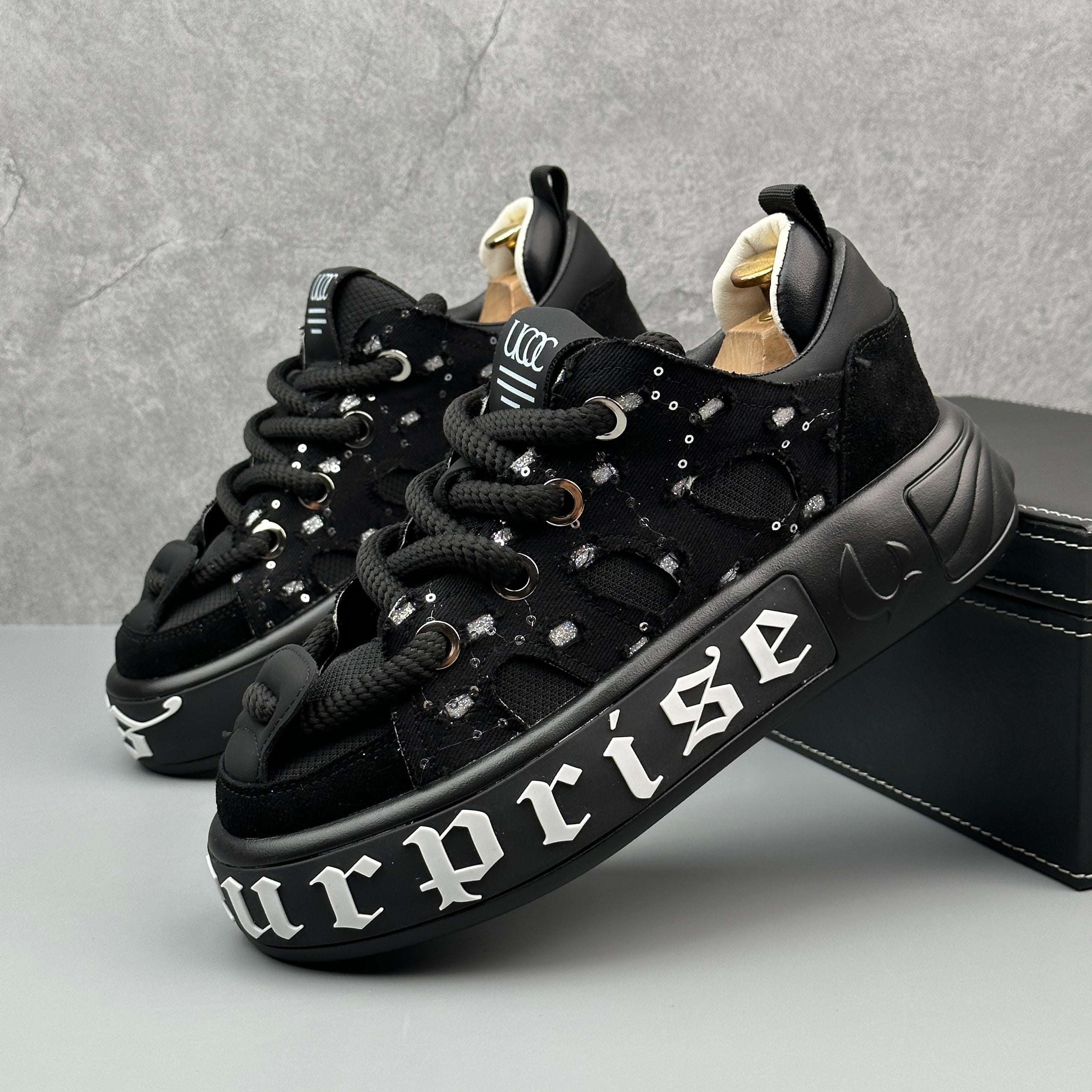 Hybriss SparkDenim – Denim & Mikrofaserleder Sneakers