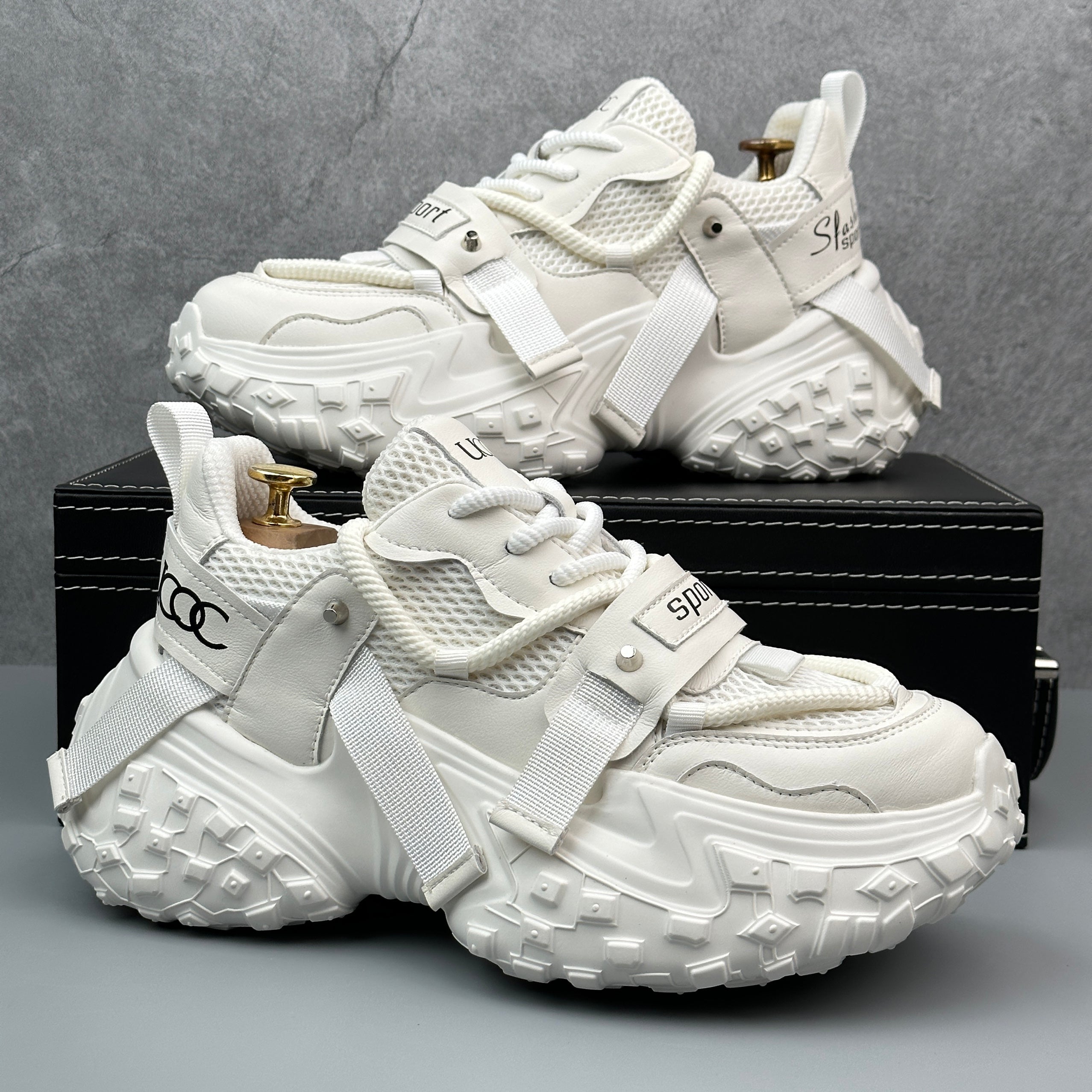 Hybriss Cabuncci WeaveLift White– Youth Dad Shoes