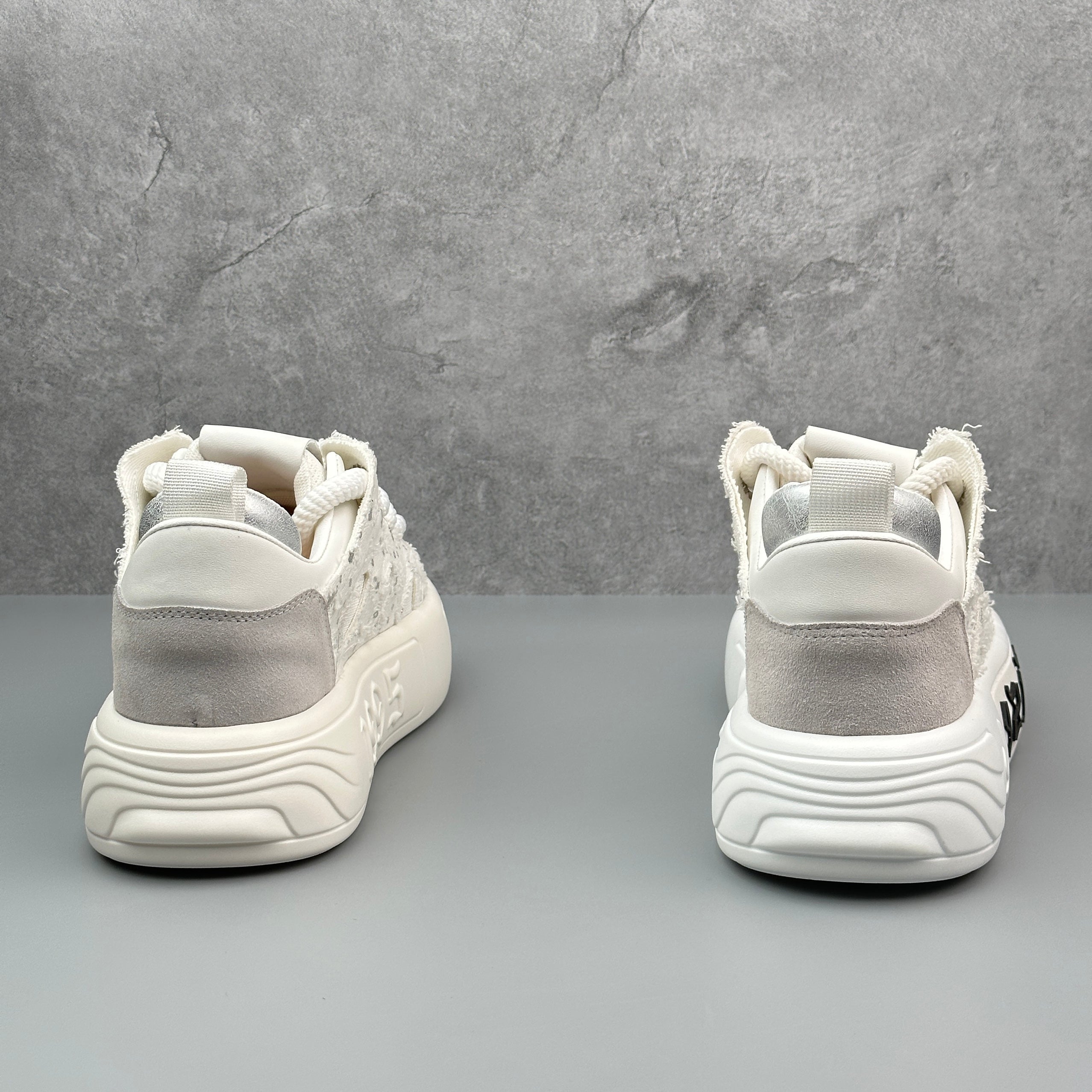 Hybriss SparkDenim White– Denim & Mikrofaserleder Sneakers