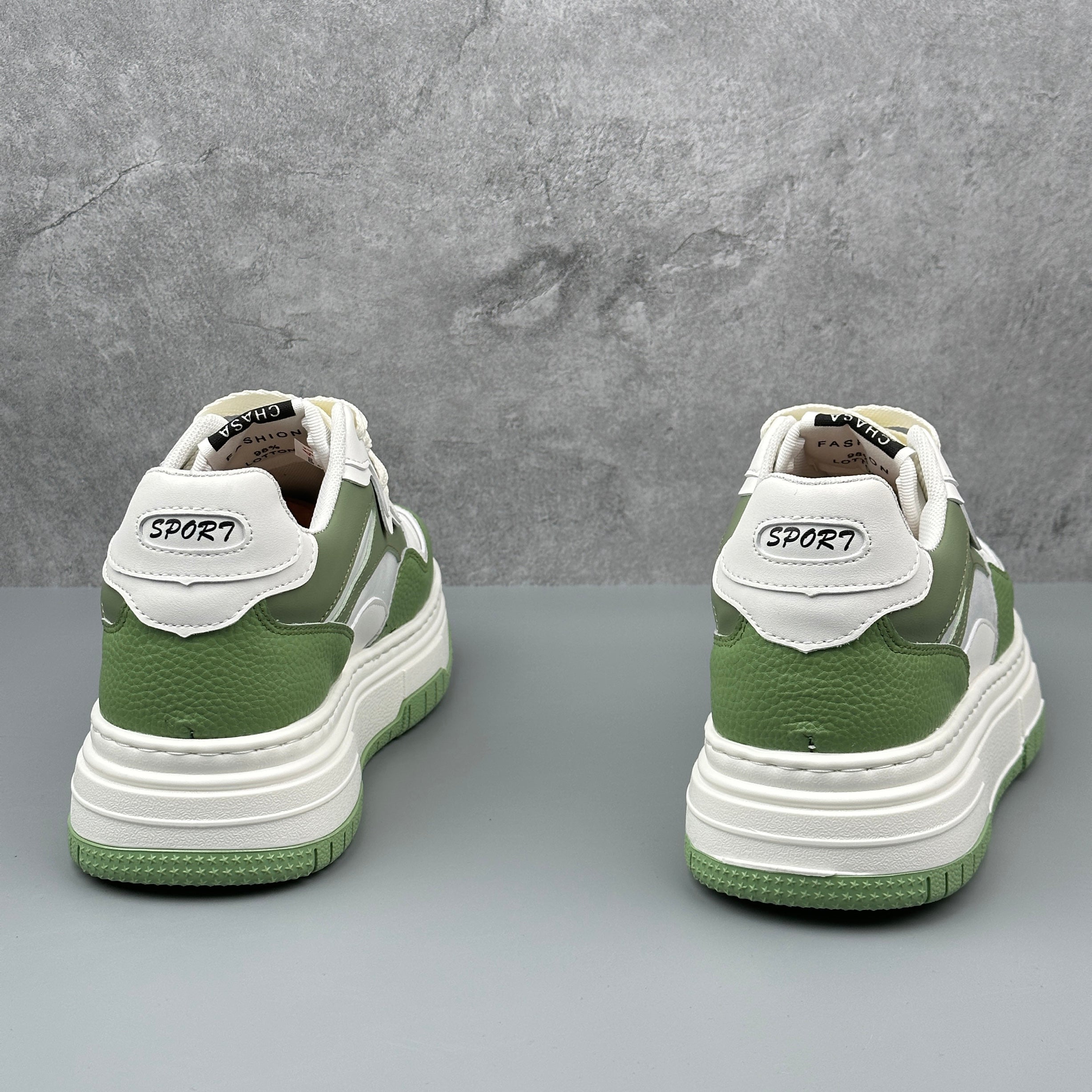 Hybriss StitchTrend Green– Mikrofaserleder Sneakers