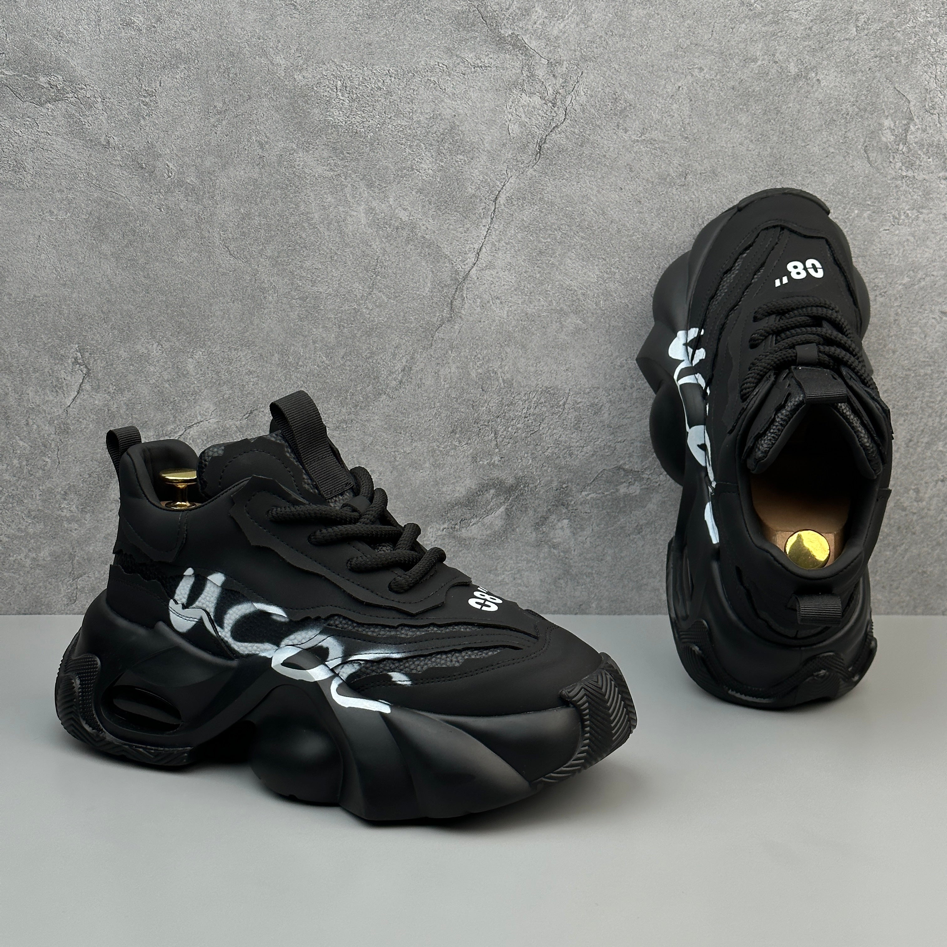 Hybriss Cabuncci SpliceRise Black– Sporty Dad Shoes