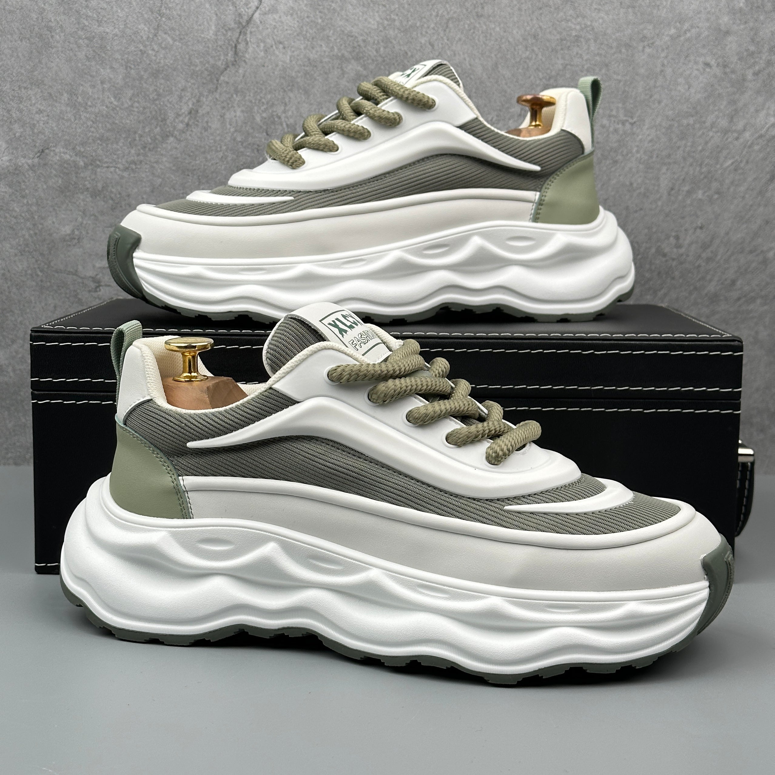 Hybriss ThreadBreath White Green– Casual Dad Shoes