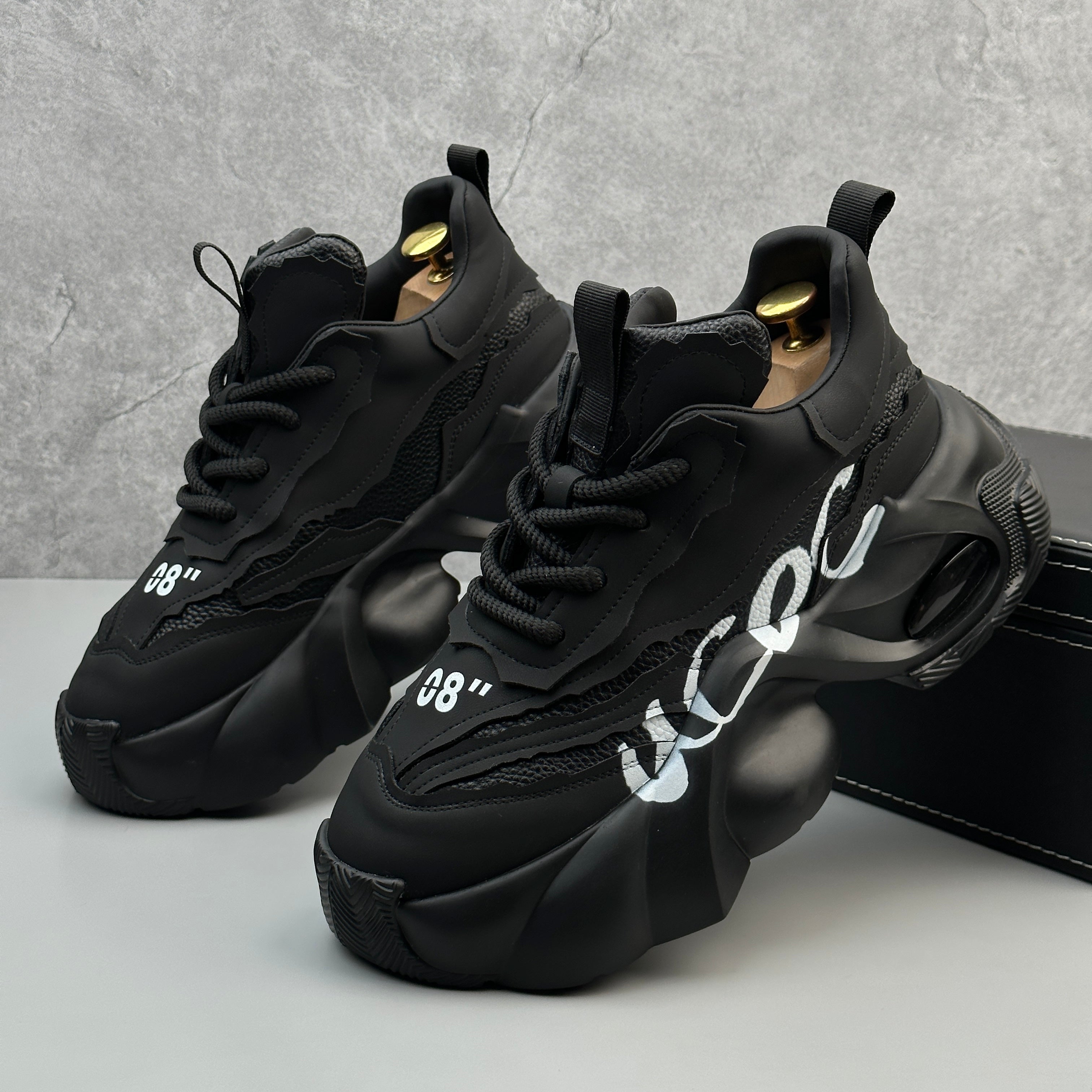 Hybriss Cabuncci SpliceRise Black– Sporty Dad Shoes