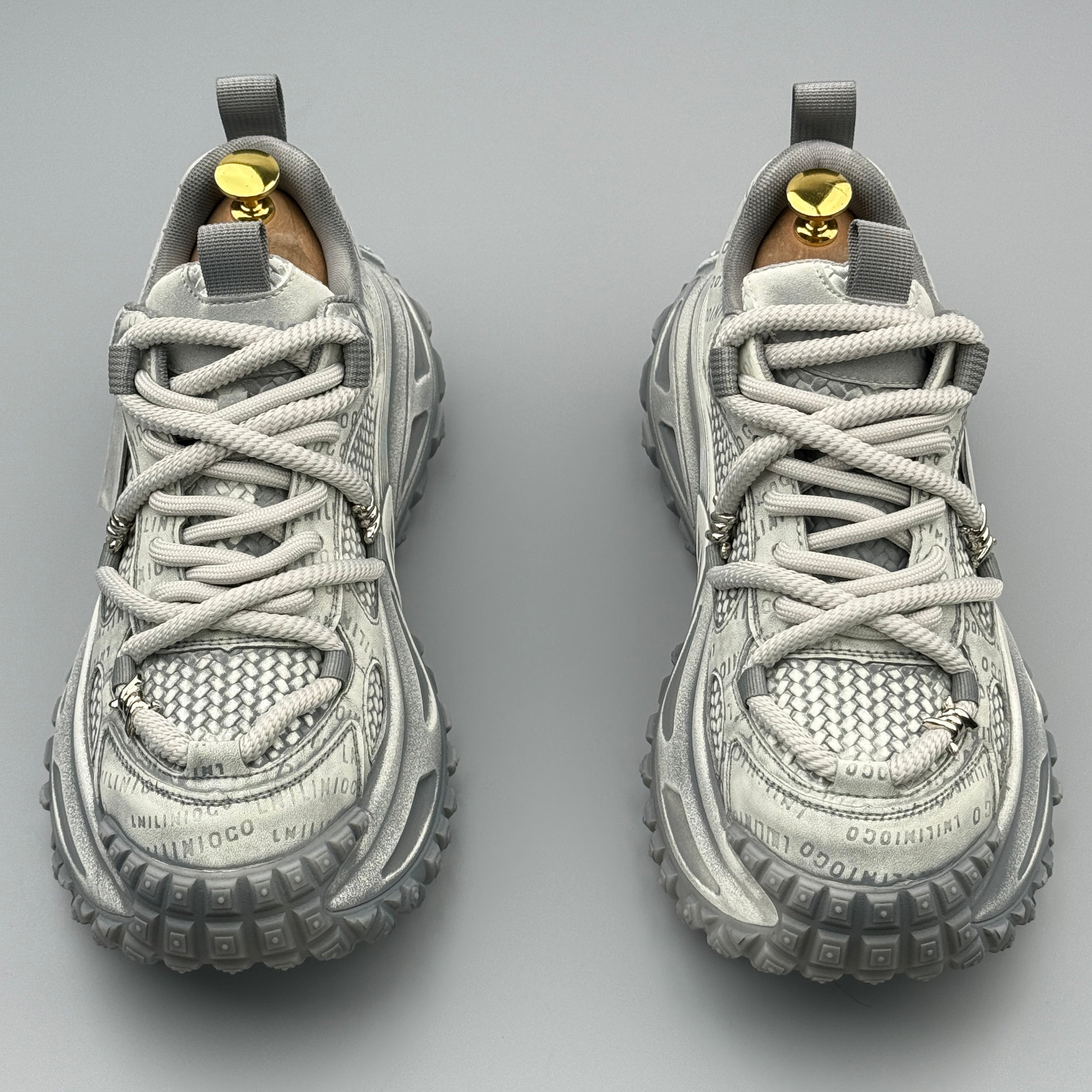 Hybriss StitchFlex White Gray– Men’s Casual Dad Shoes