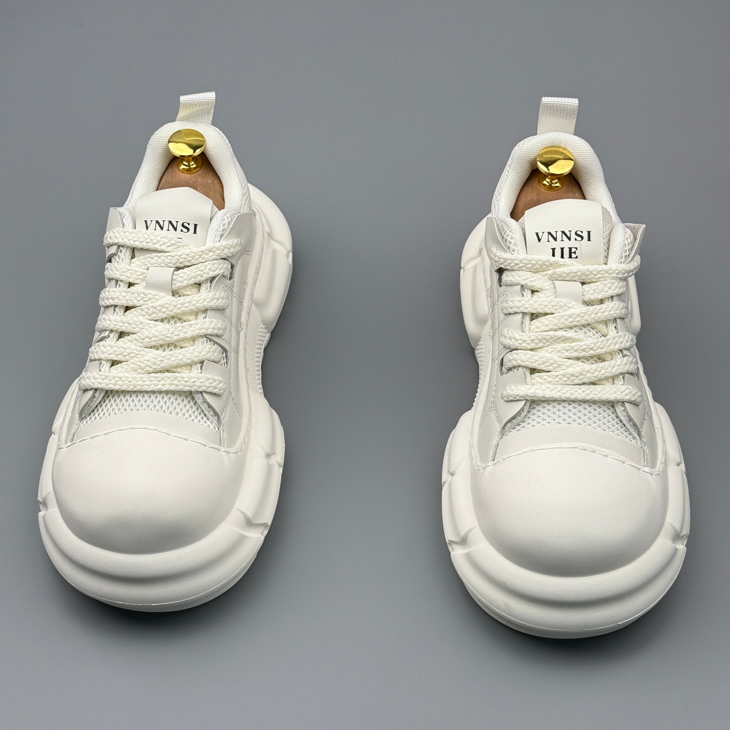 Hybriss SimpleStitch White– PU & Mikrofaserleder Sommer-Sneakers