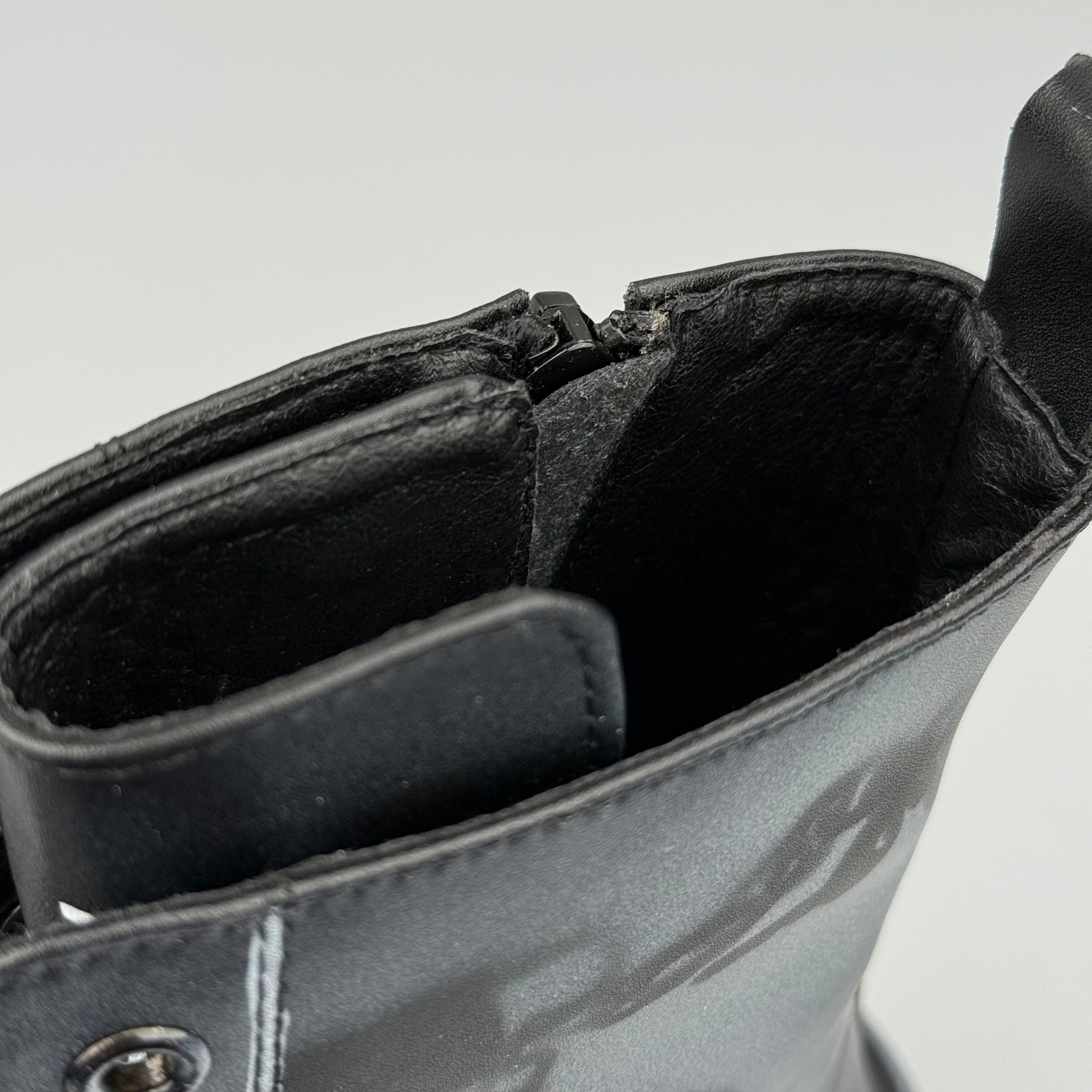 Hybriss Cipher– Martin Boots with Chain and Text Details