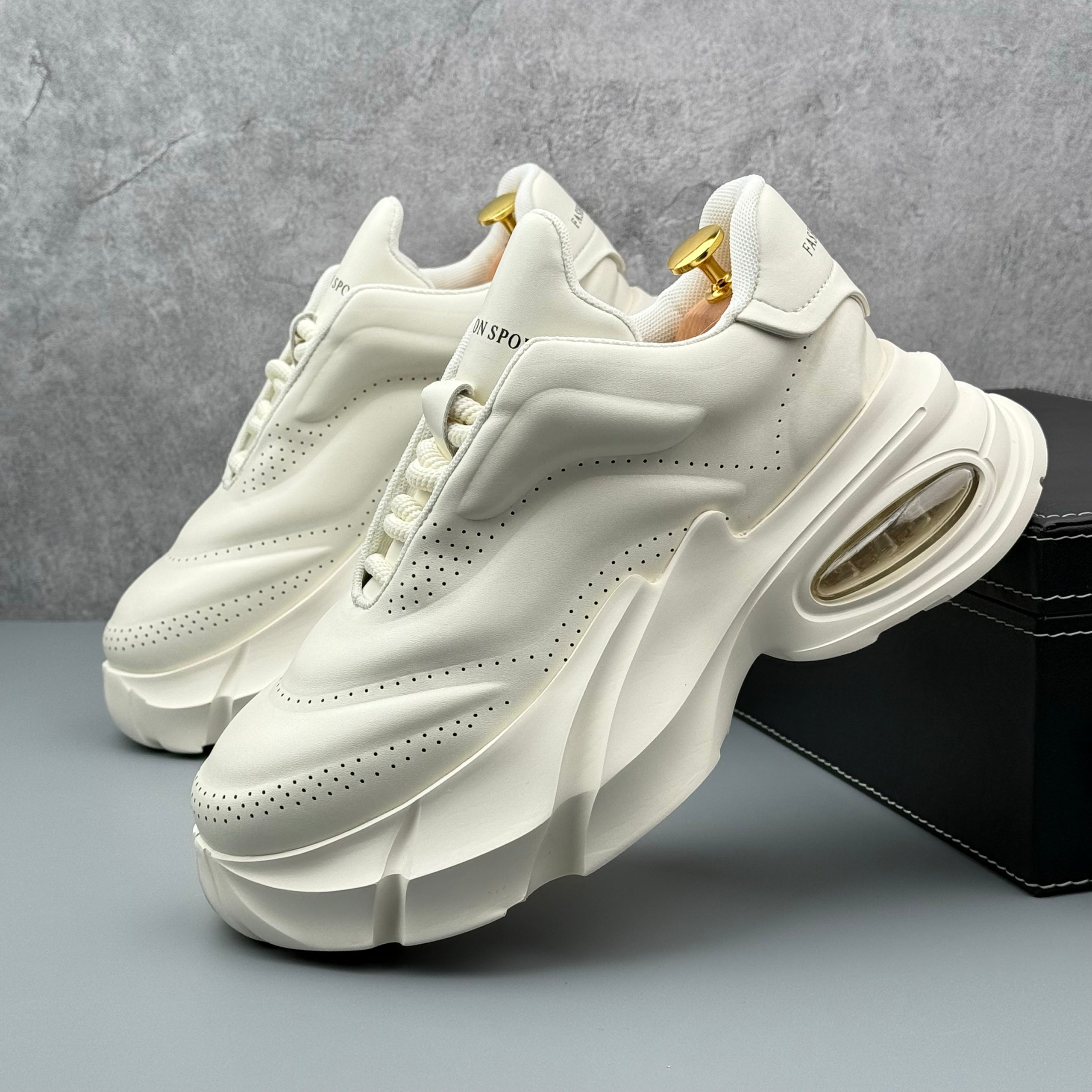 Hybriss MetroMicro Off-White– Microfiber Sporty Casual Shoes