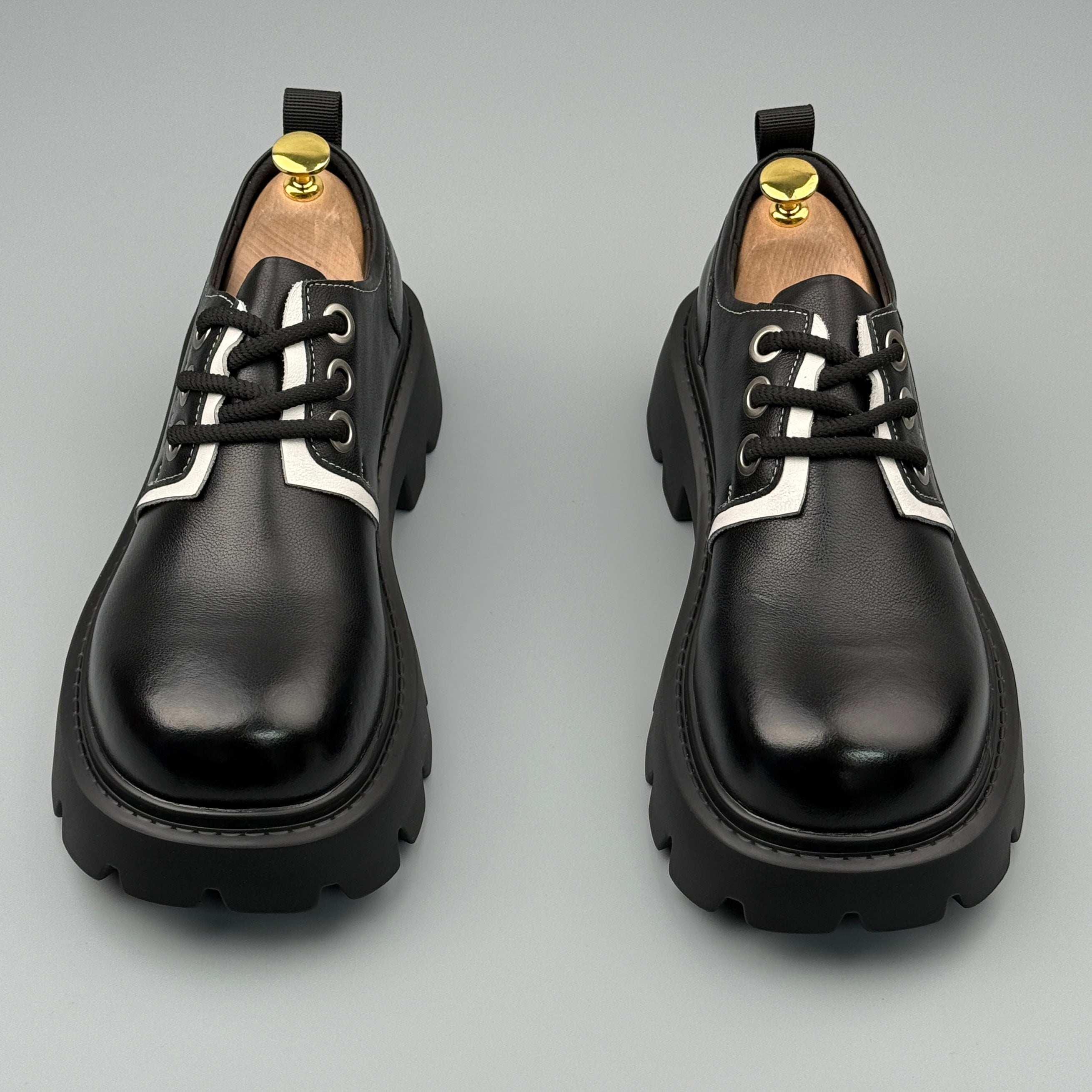 Hybriss Elevare Black– Leisure Casual Leather Shoes