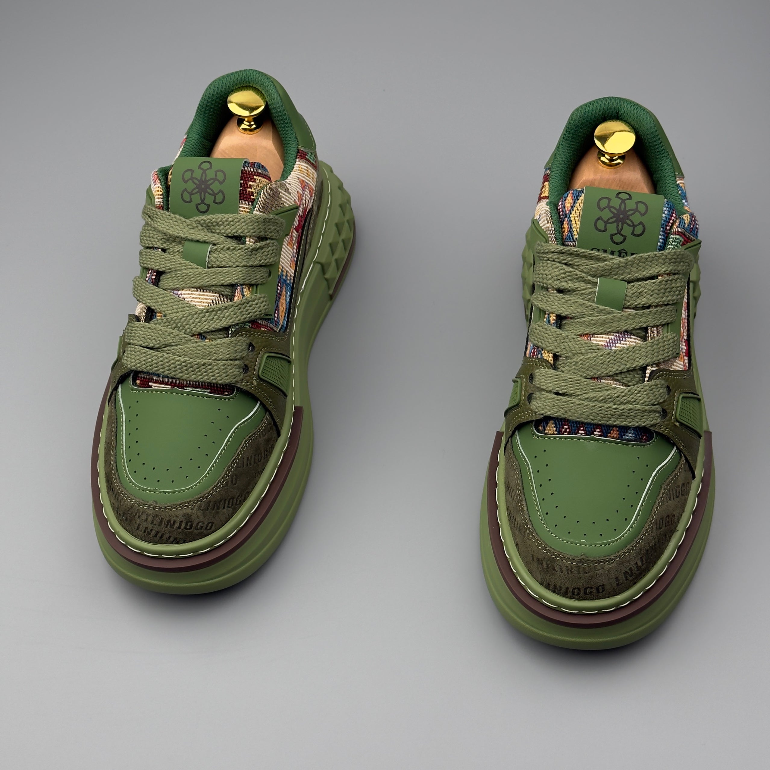 Hybriss EmbroStitch Green– Stoff & Mischmaterial Sneakers