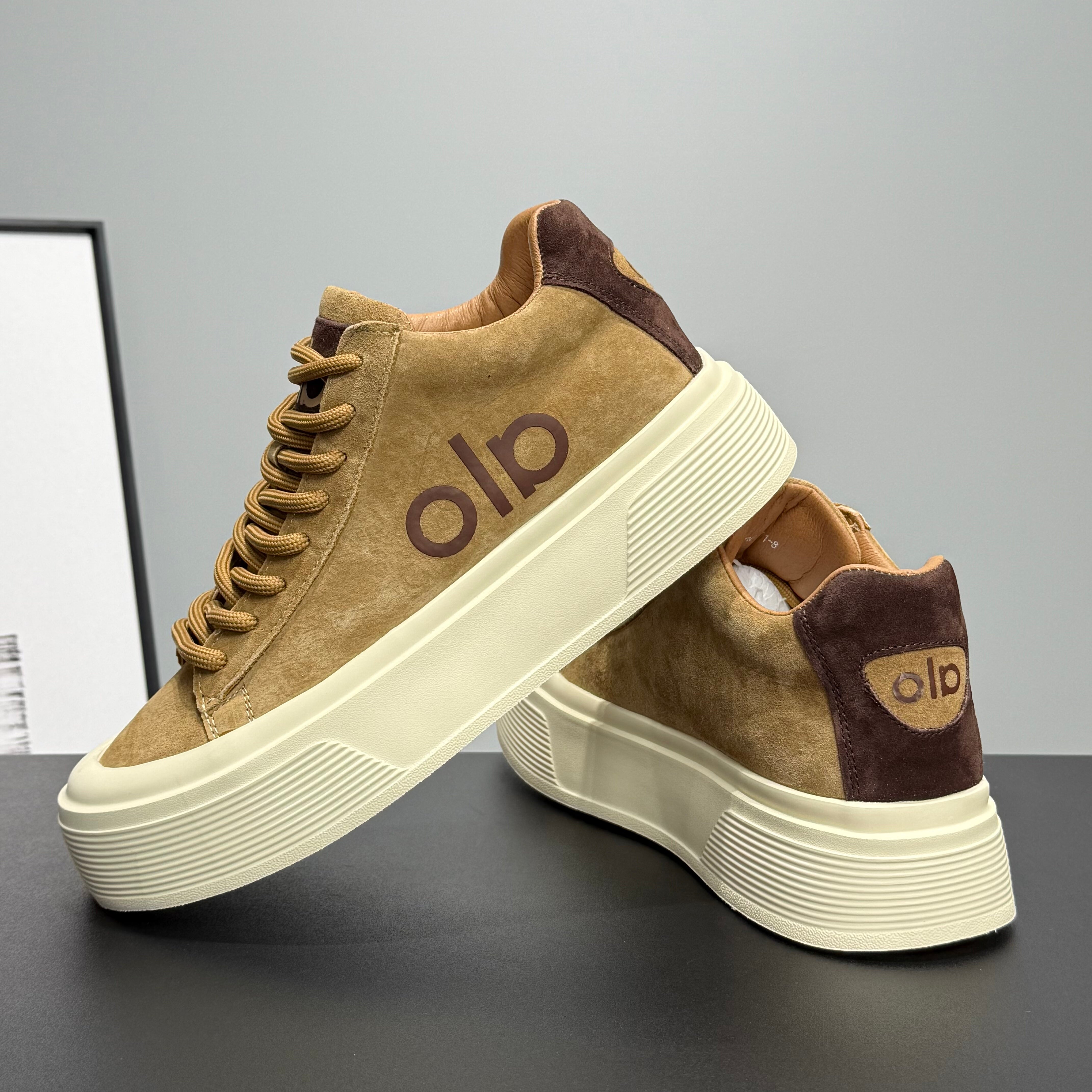 Hybriss WinterCore Camel– Stoff & Nubukleder Sneakers