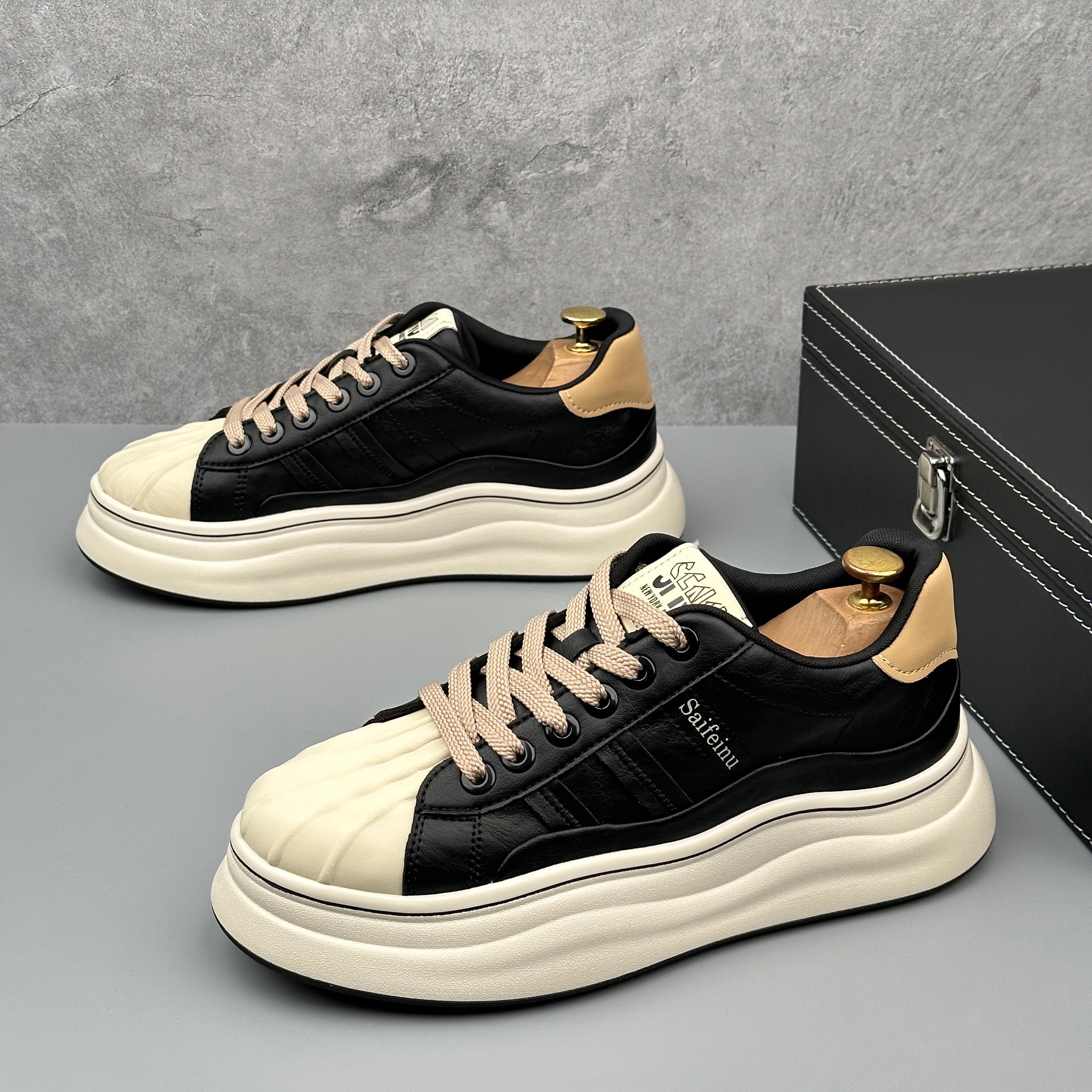 Hybriss SpliceKorea Black– Mikrofaserleder White Shoes