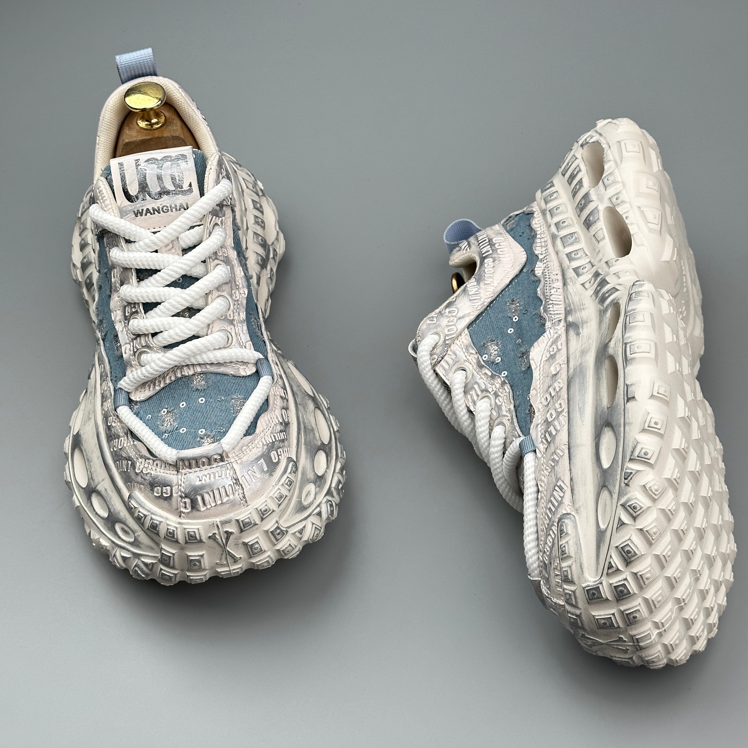 Hybriss RetroSpark Lake Blue– Youth Retro Dad Shoes