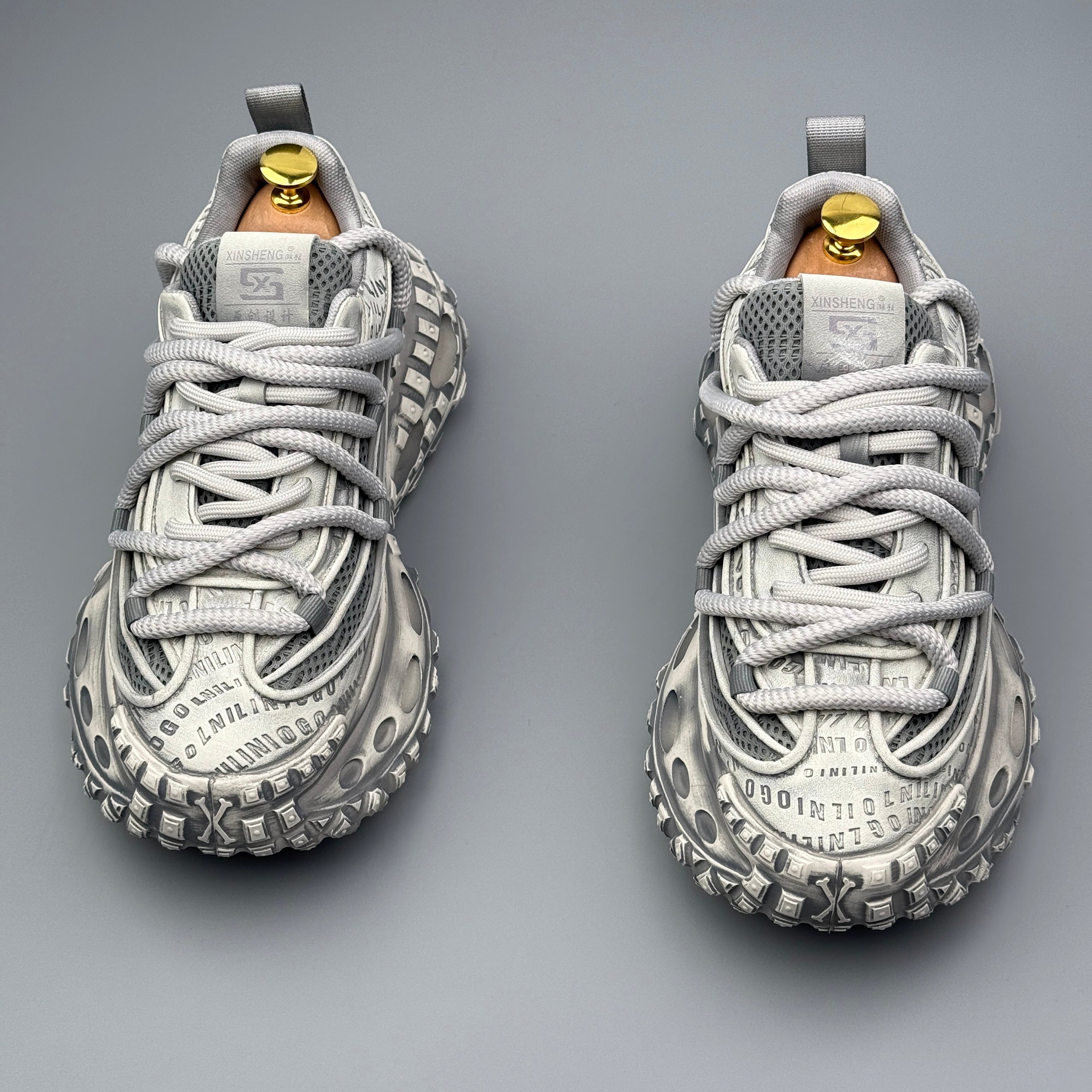 Hybriss RetroWeave White Gray– Retro Dad Shoes